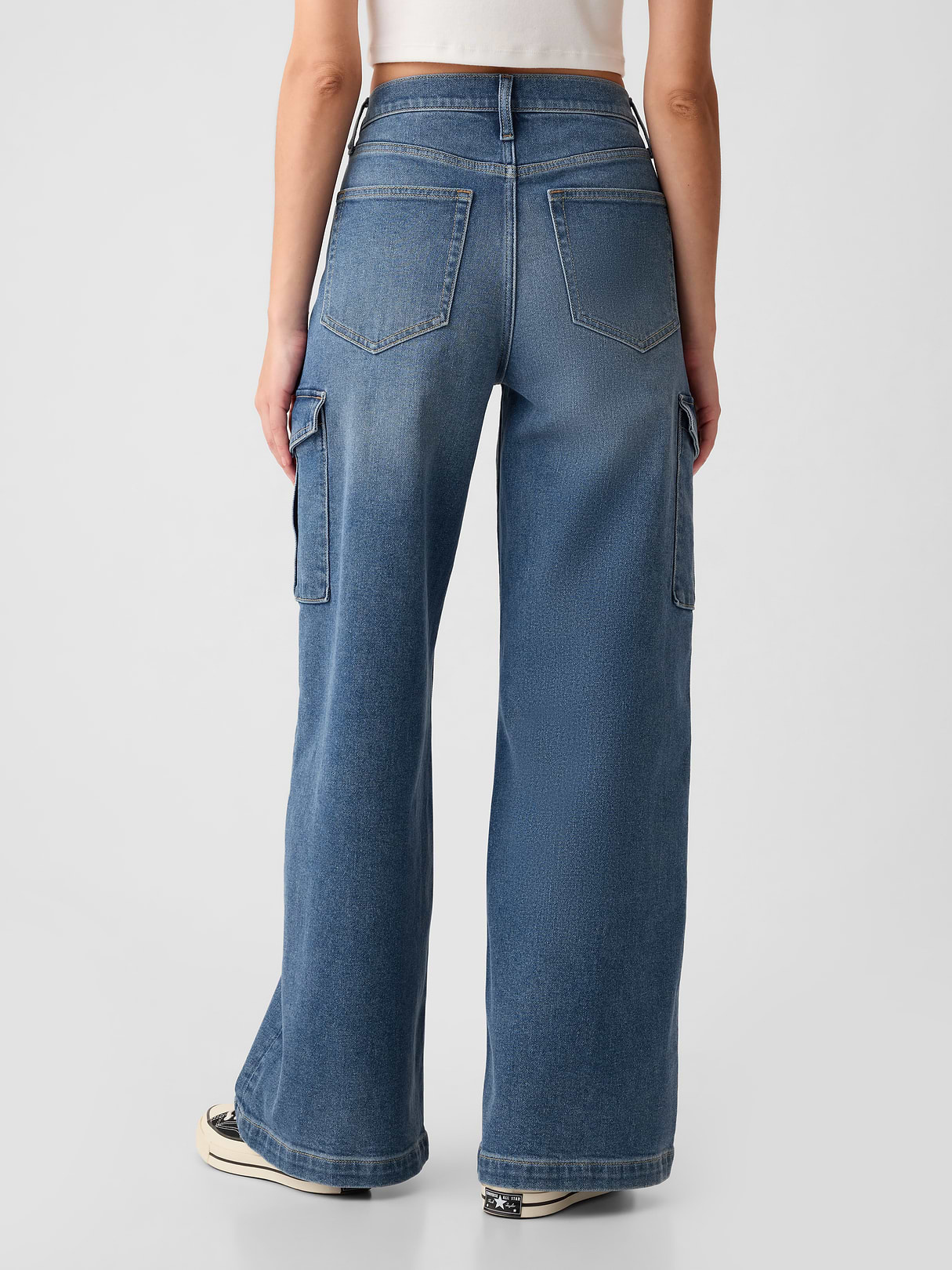 High Rise Stride Wide-Leg Jeans - Cargo medium wash