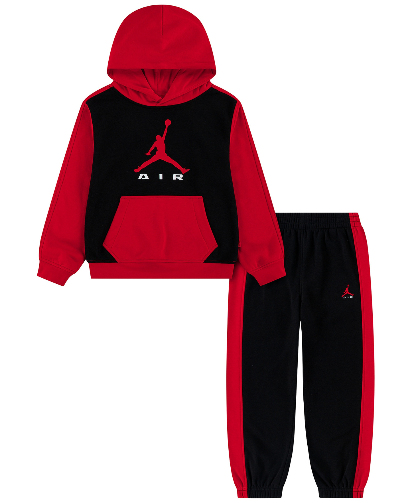 Jordan Boys' 4-7 Long-Sleeve Hoodie and Pants, 2-Piece Set - University Red/Black