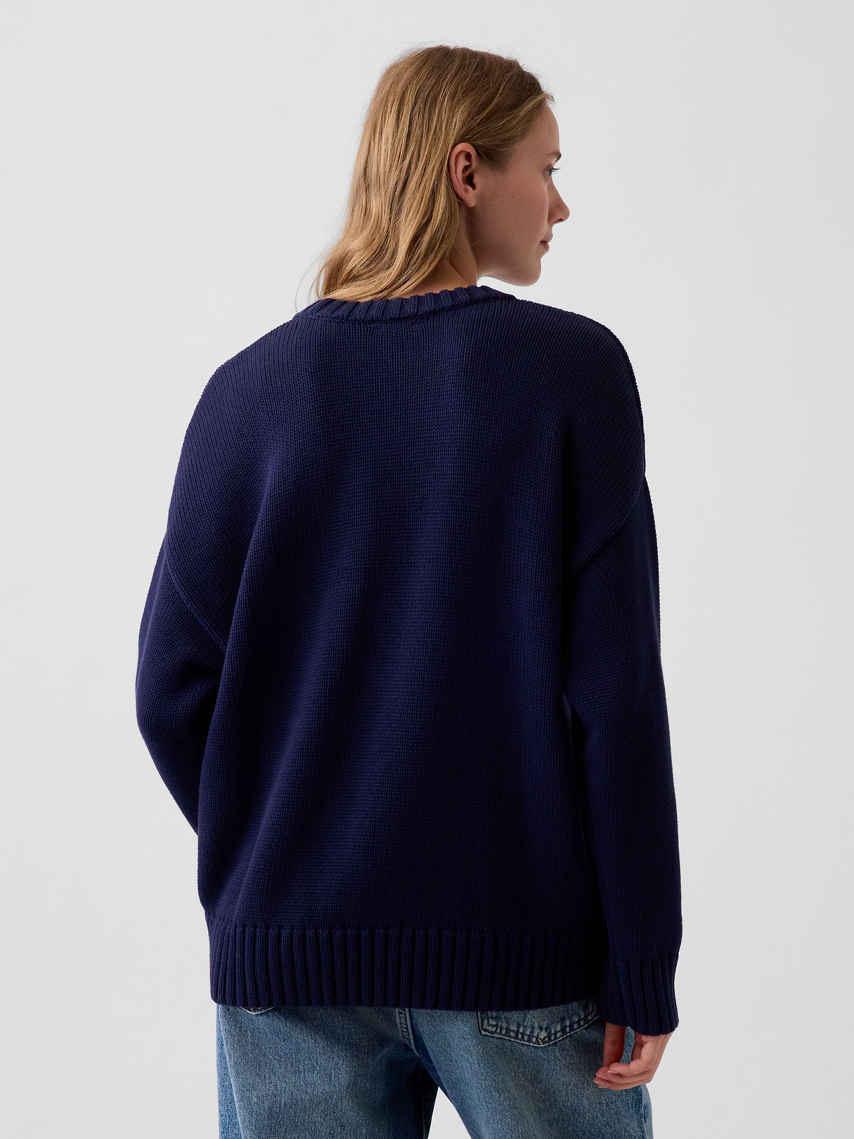 100% Cotton Oversized Sweater - Navy blue uniform