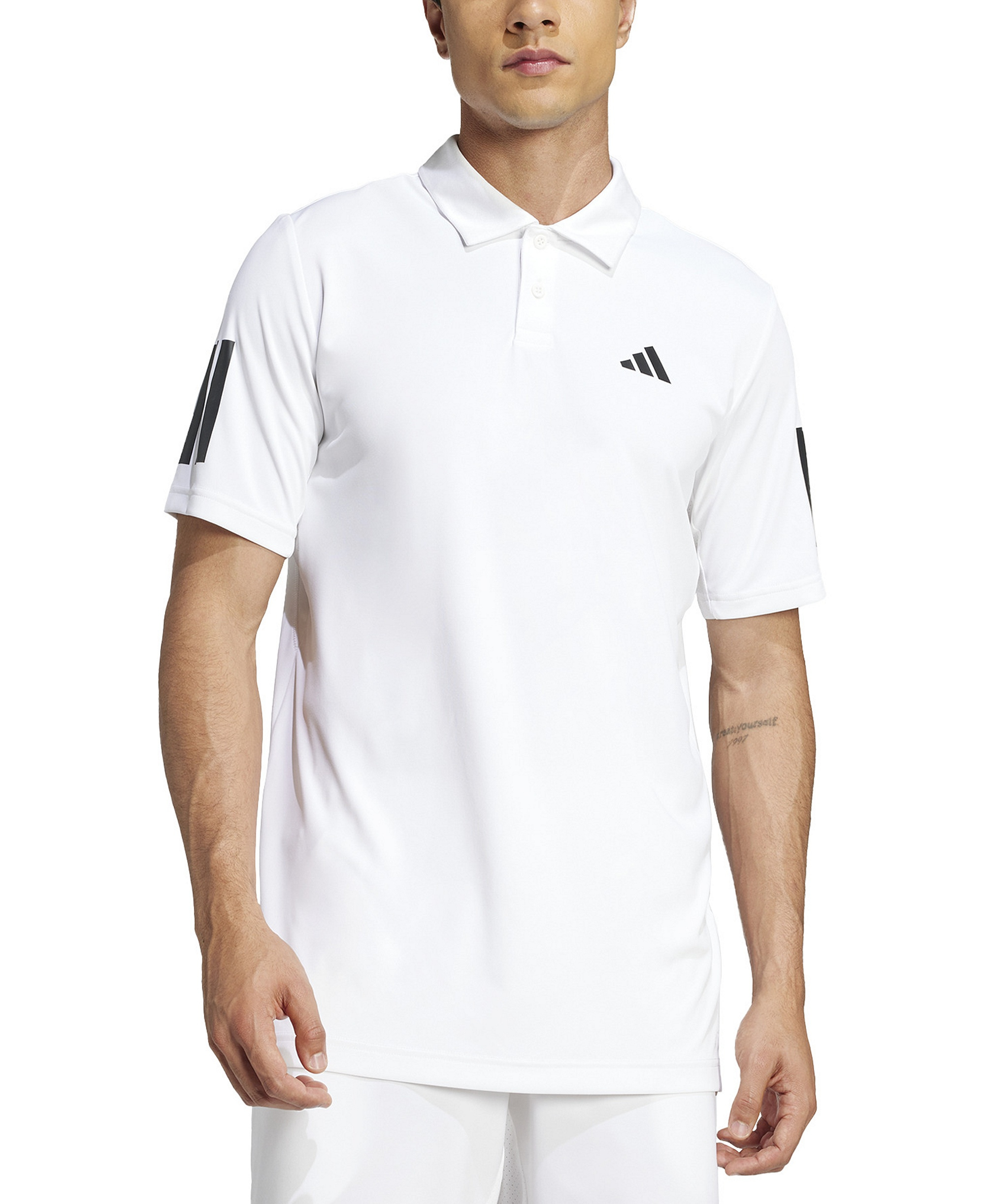 adidas Men's Club Tennis Climacool 3-Stripes Polo Shirt - White