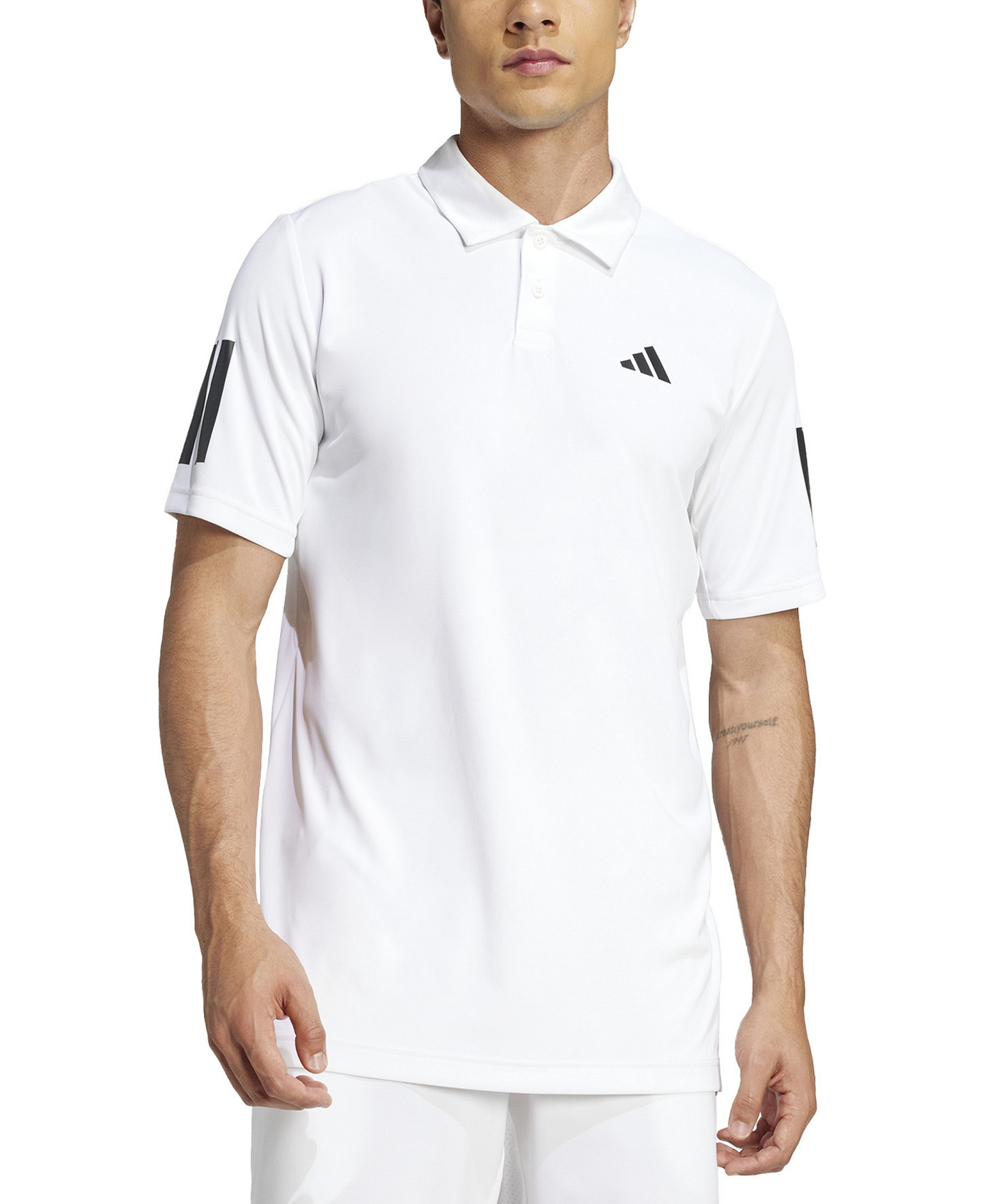 adidas Men's Club Tennis Climacool 3-Stripes Polo Shirt - White