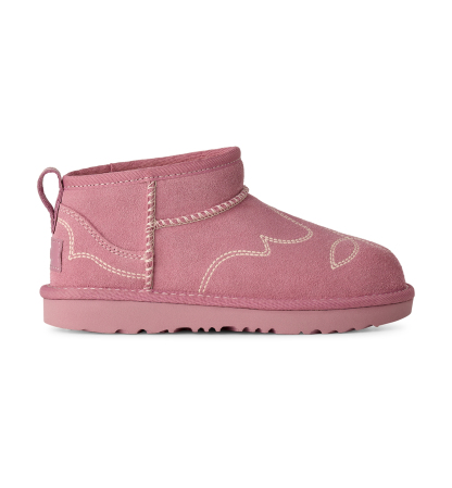 UGG® Kids Classic Ultra Mini Western Round Toe Booties - Dusty Orchid