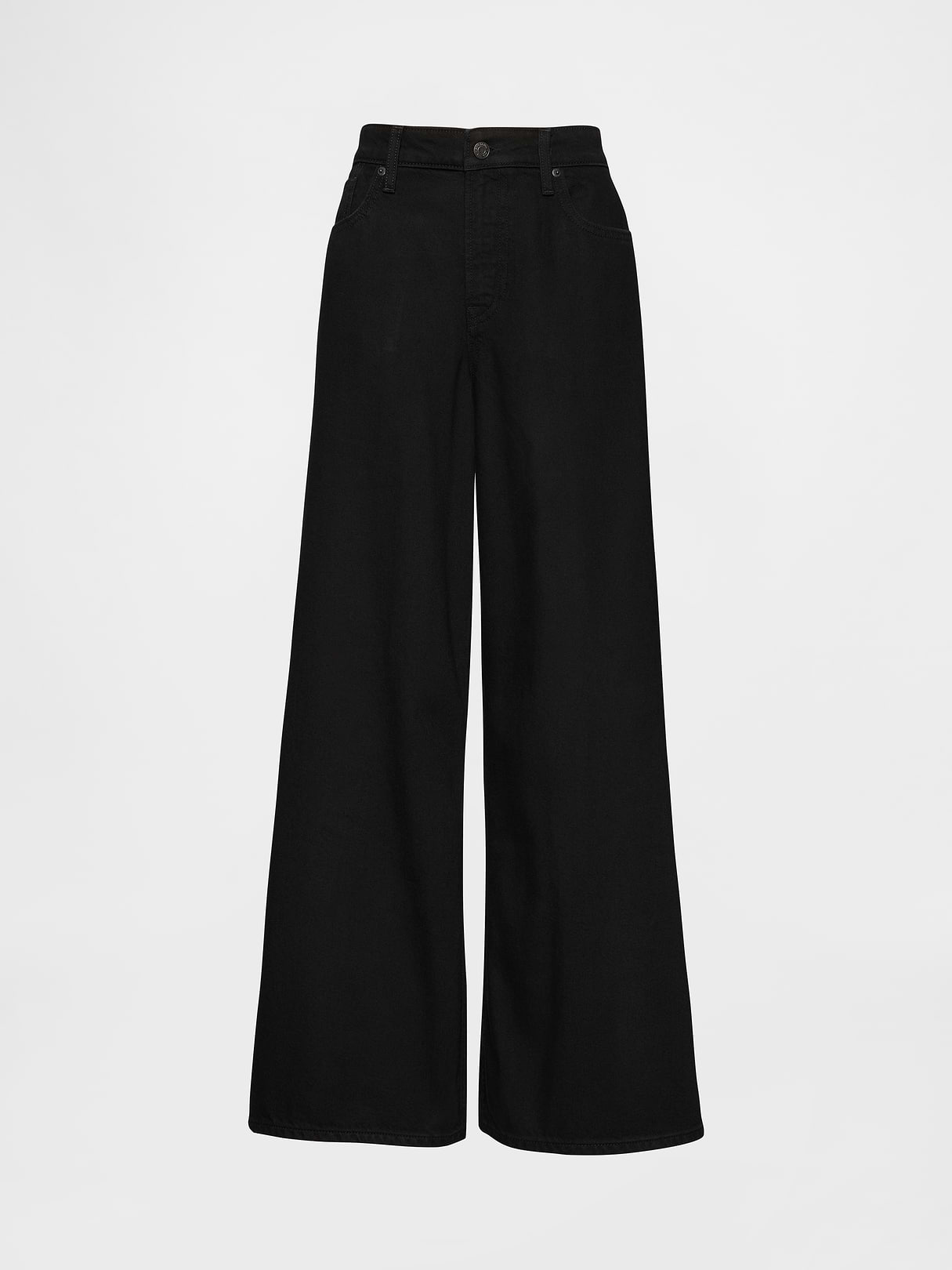 Curvy Mid Rise UltraSoft Baggy Jeans - Black wash