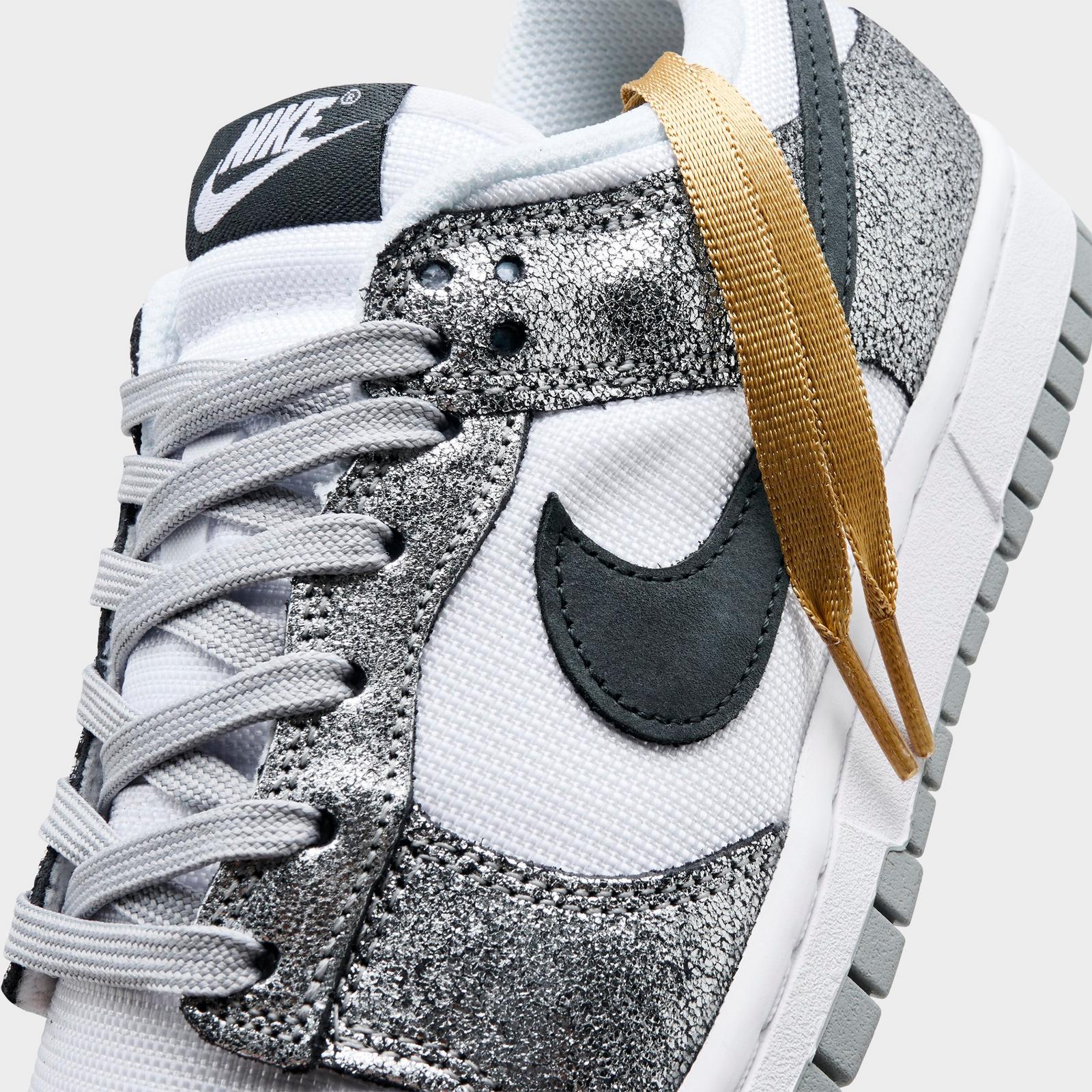 Women's Nike Dunk Low SE Casual Shoes - Metallic Silver/Off Noir/White/Silver