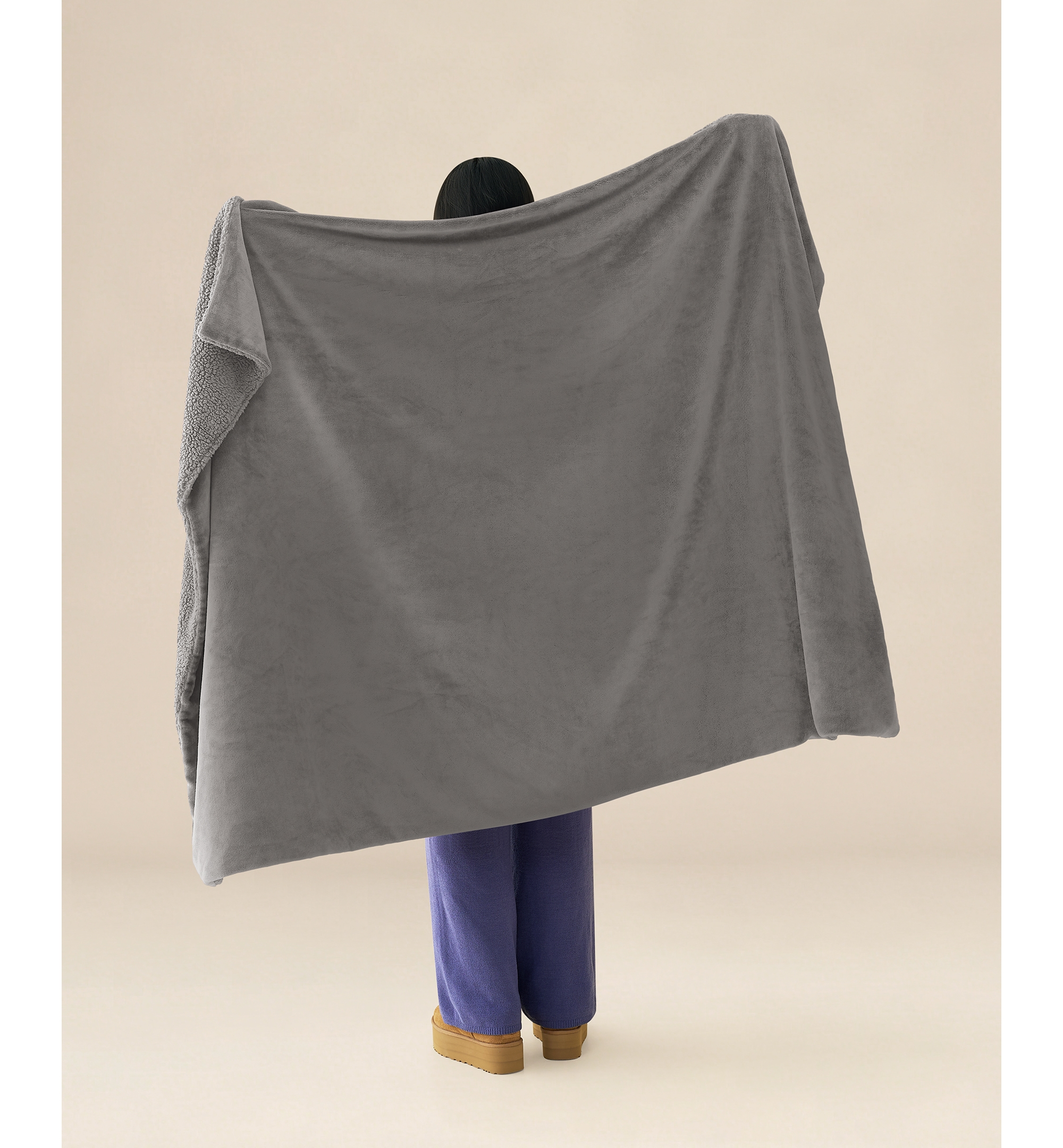 UGG® Avery Reversible Throw, 50" x 70" - Seal Gray