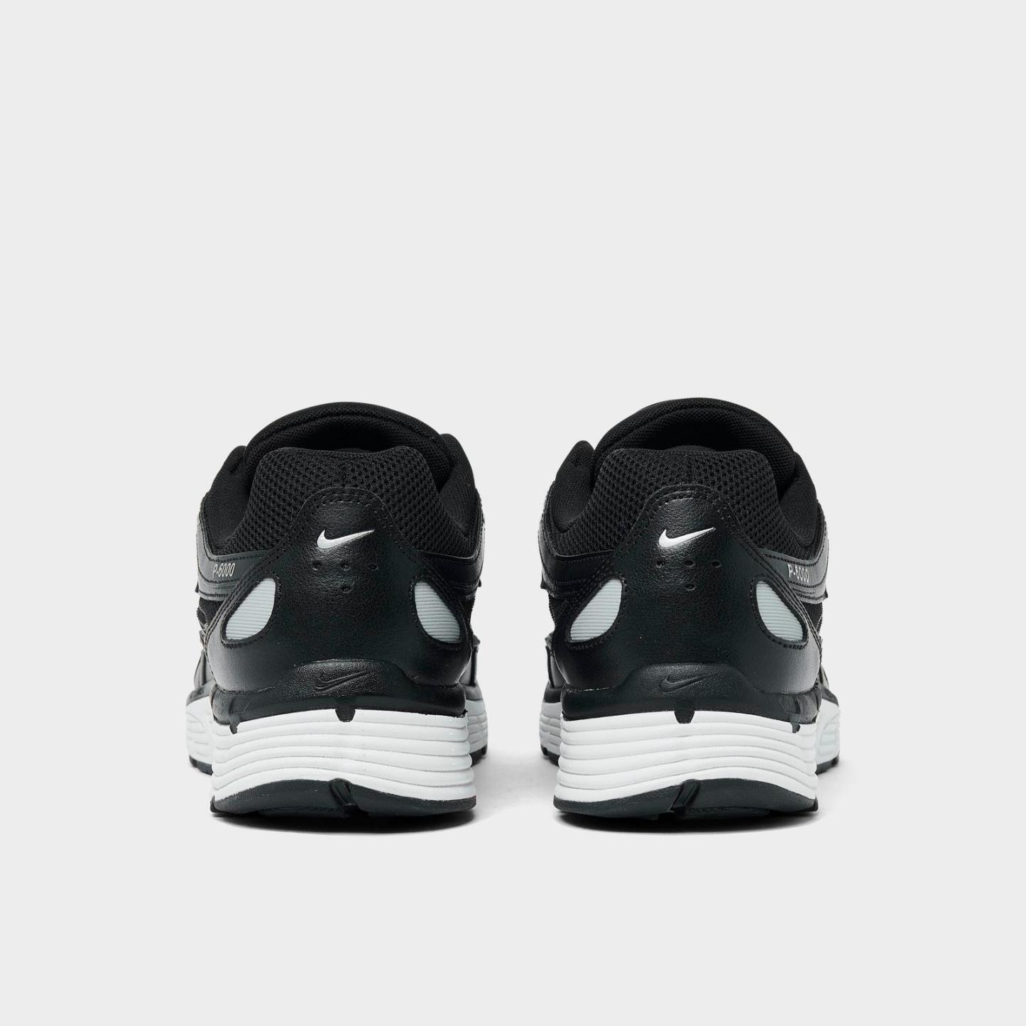 Men's Nike P-6000 Casual Shoes - Black/White/Metallic Silver/Black