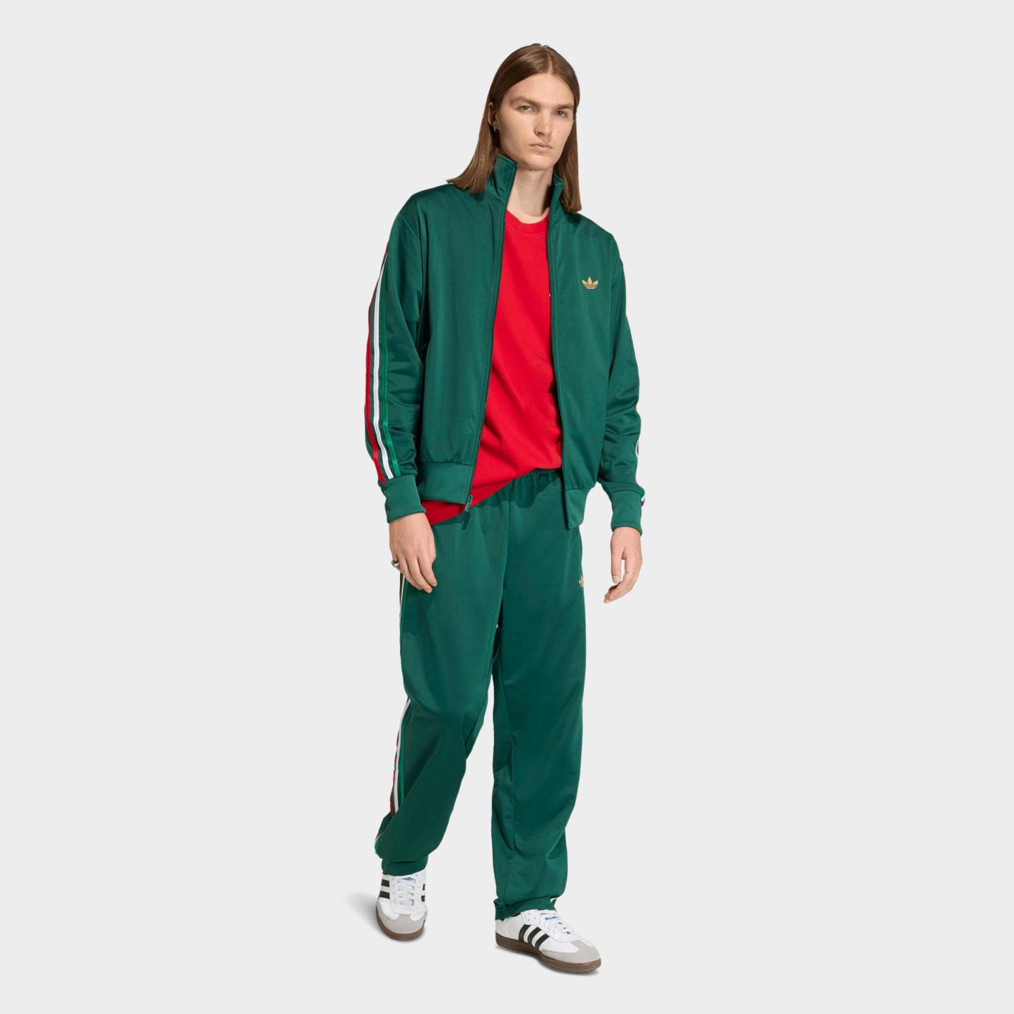 Men's adidas Originals adicolor Sport Firebird Full-Zip Track Jacket - Team Dark Green/Bold Green/White