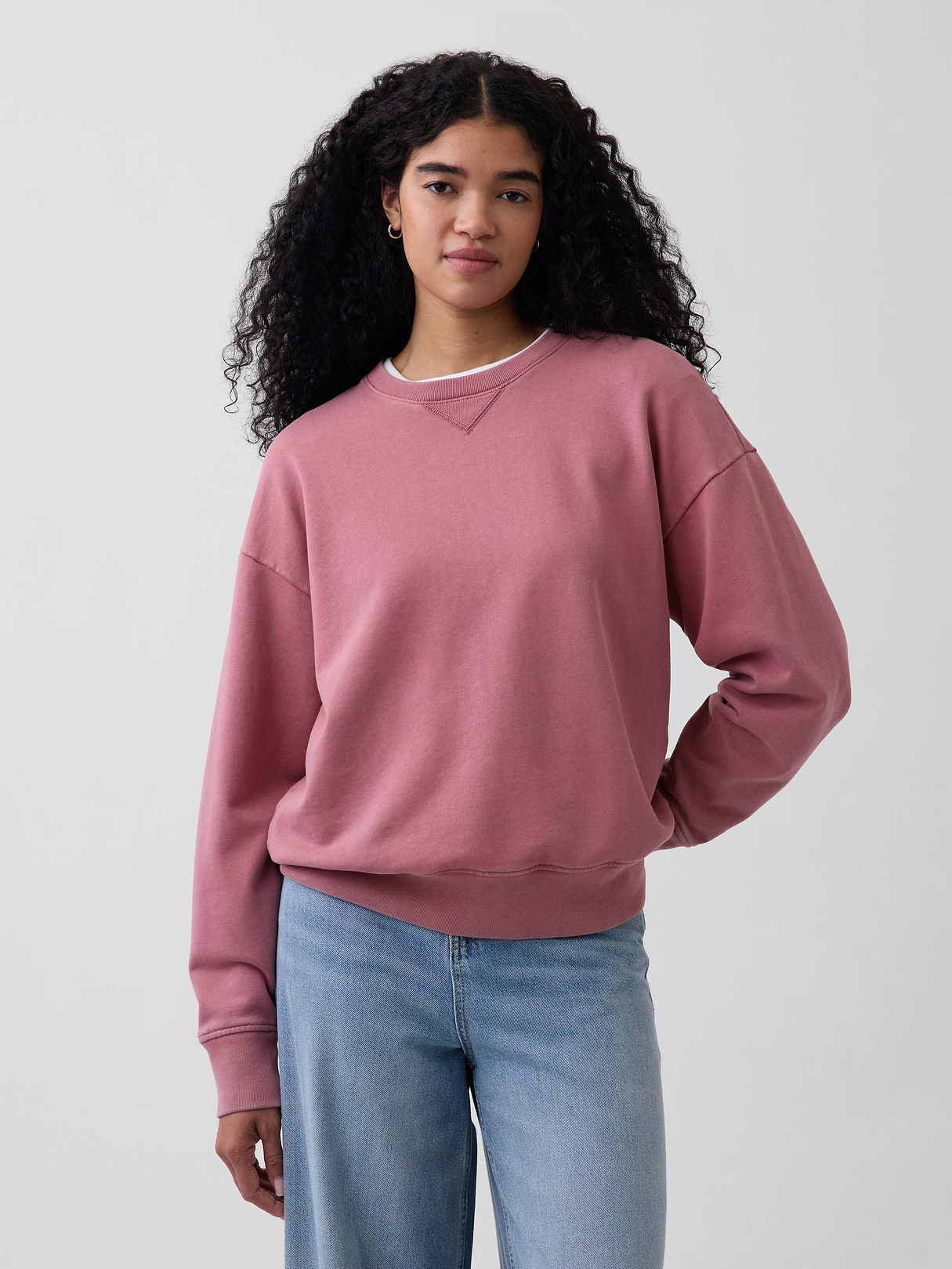 Adult Heavyweight French Terry Oversized Sweatshirt - painted rose