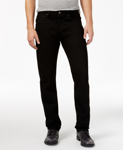 Levi's Men's 501 Straight-Fit Button Fly Stretch Jeans - Listless stretch
