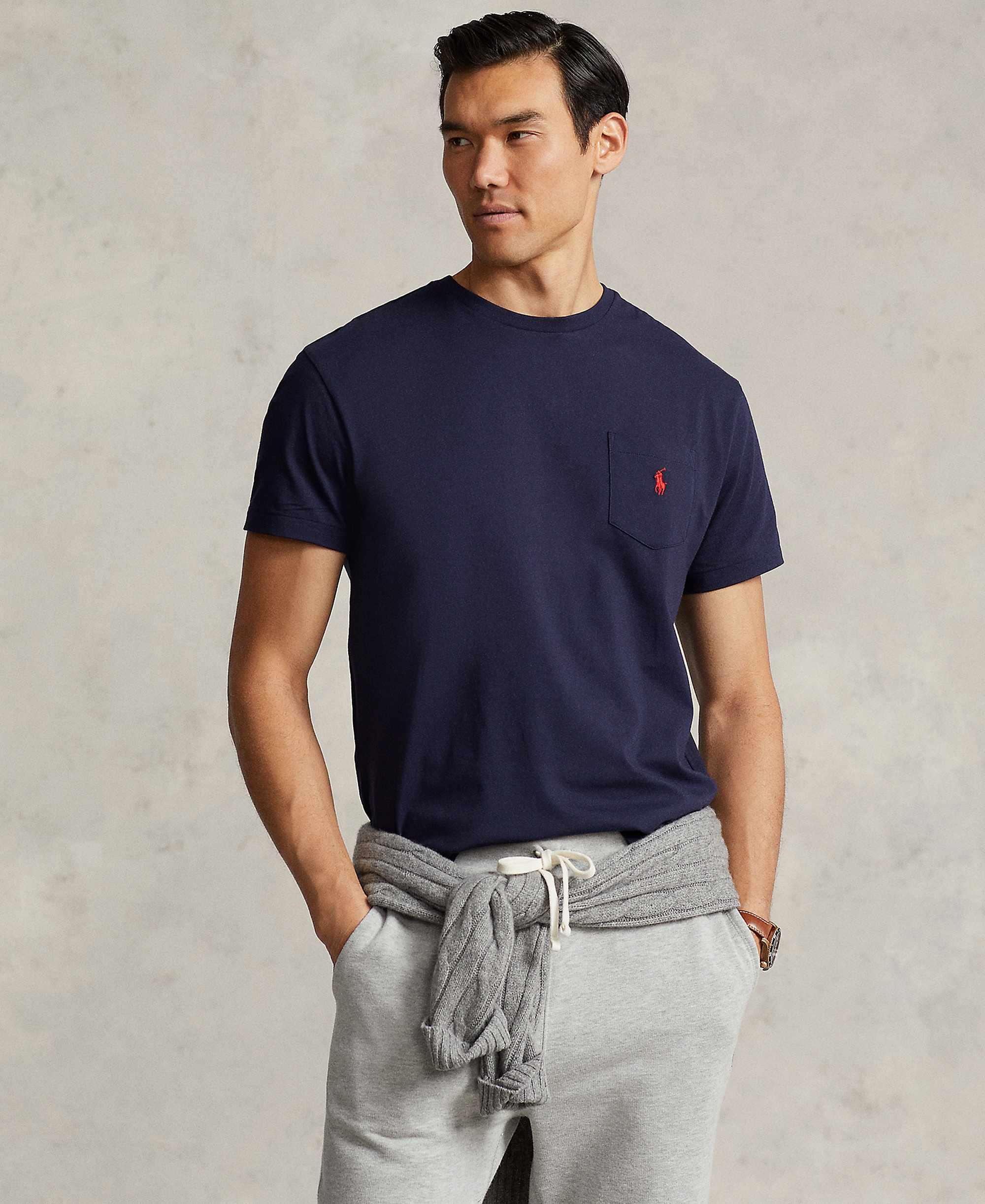Polo Ralph Lauren Men's Classic-Fit Crewneck Pocket T-Shirt - Ink Blue