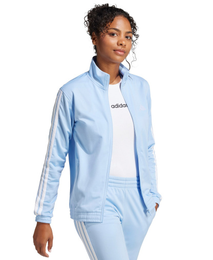 adidas Women's Tricot 3-Stripes Track Jacket - Glow Blue/white