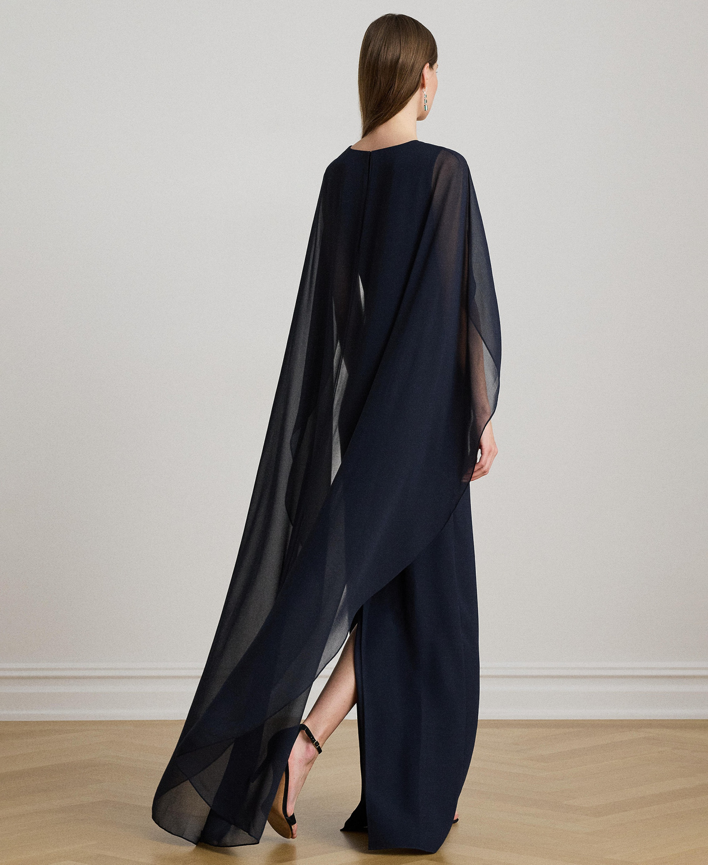 Lauren Ralph Lauren Women's Cape Georgette Gown - Lauren Navy