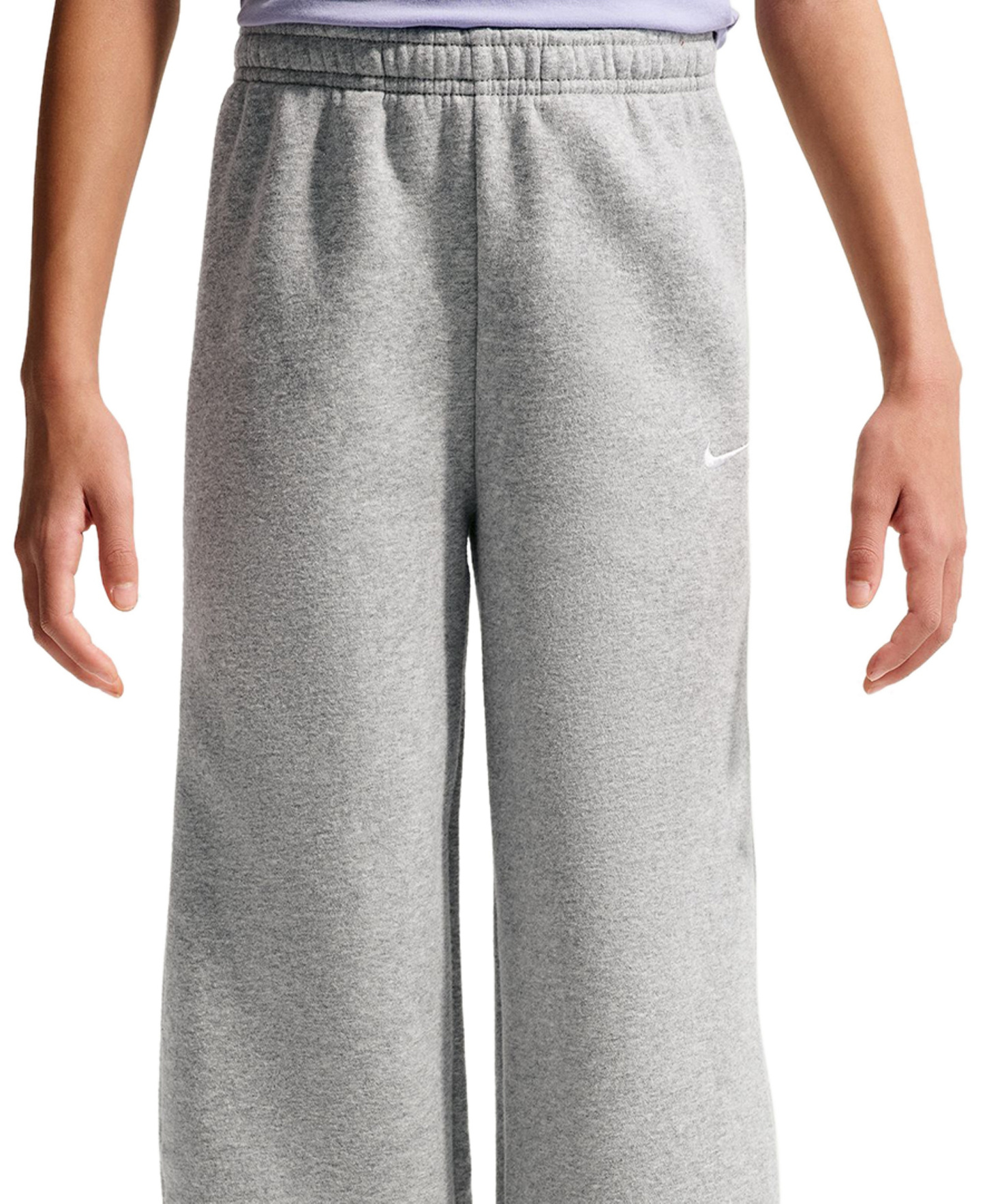 Nike Girls' 7-16 Sportswear Studio Fleece Wide Leg Pants - Dark Gray Heather