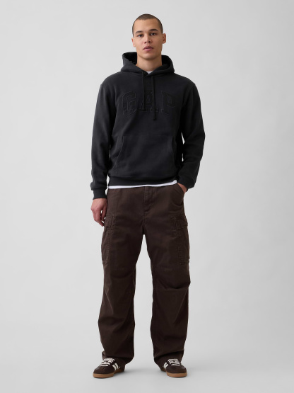 Adult VintageSoft Arch Logo Hoodie - Black combo