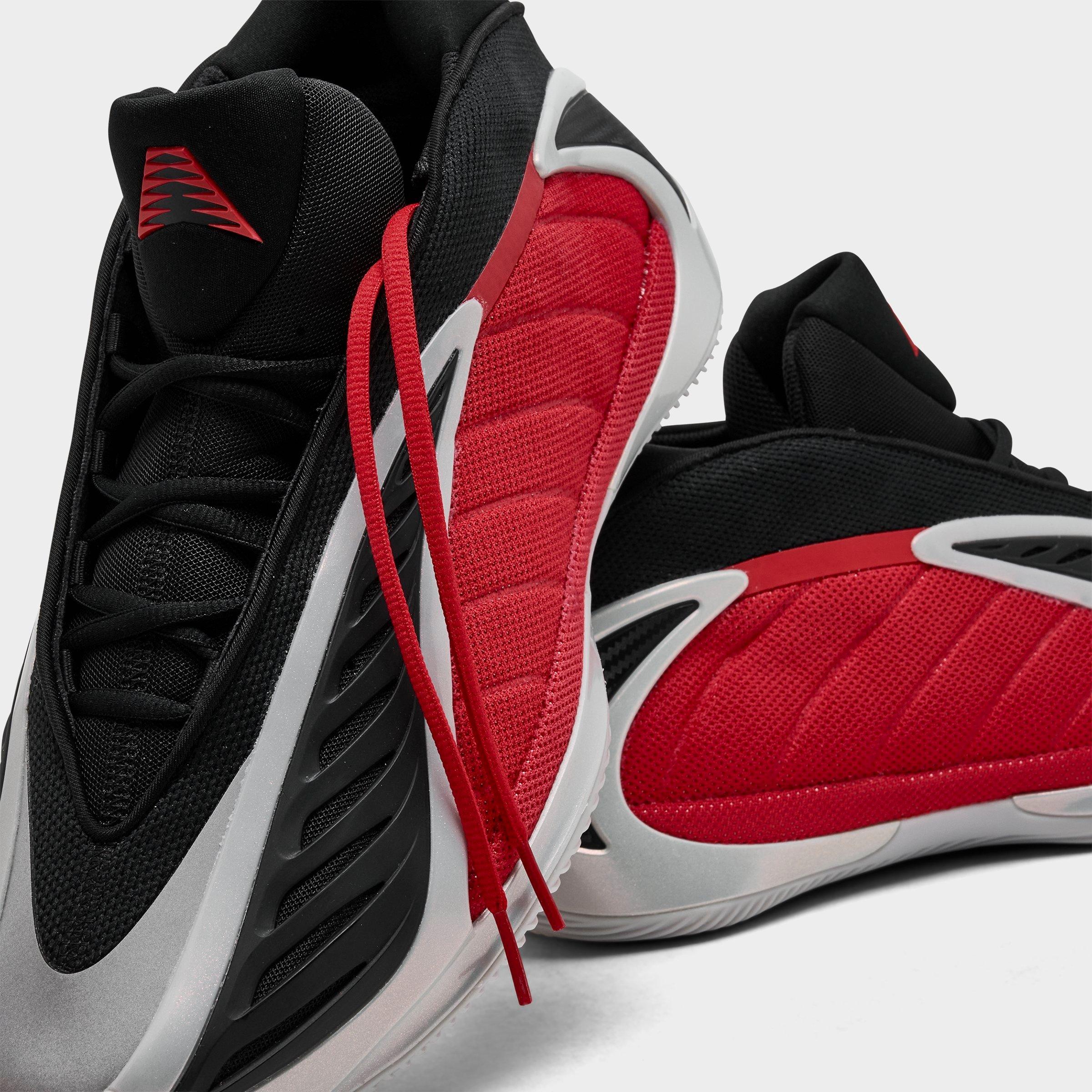 Men's adidas Anthony Edwards 2 Basketball Shoes - Silver Metallic/Pure Ruby/Core Black - Detail shot