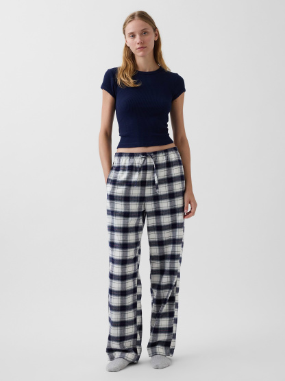Adult Softest Flannel PJ Pants - Navy plaid