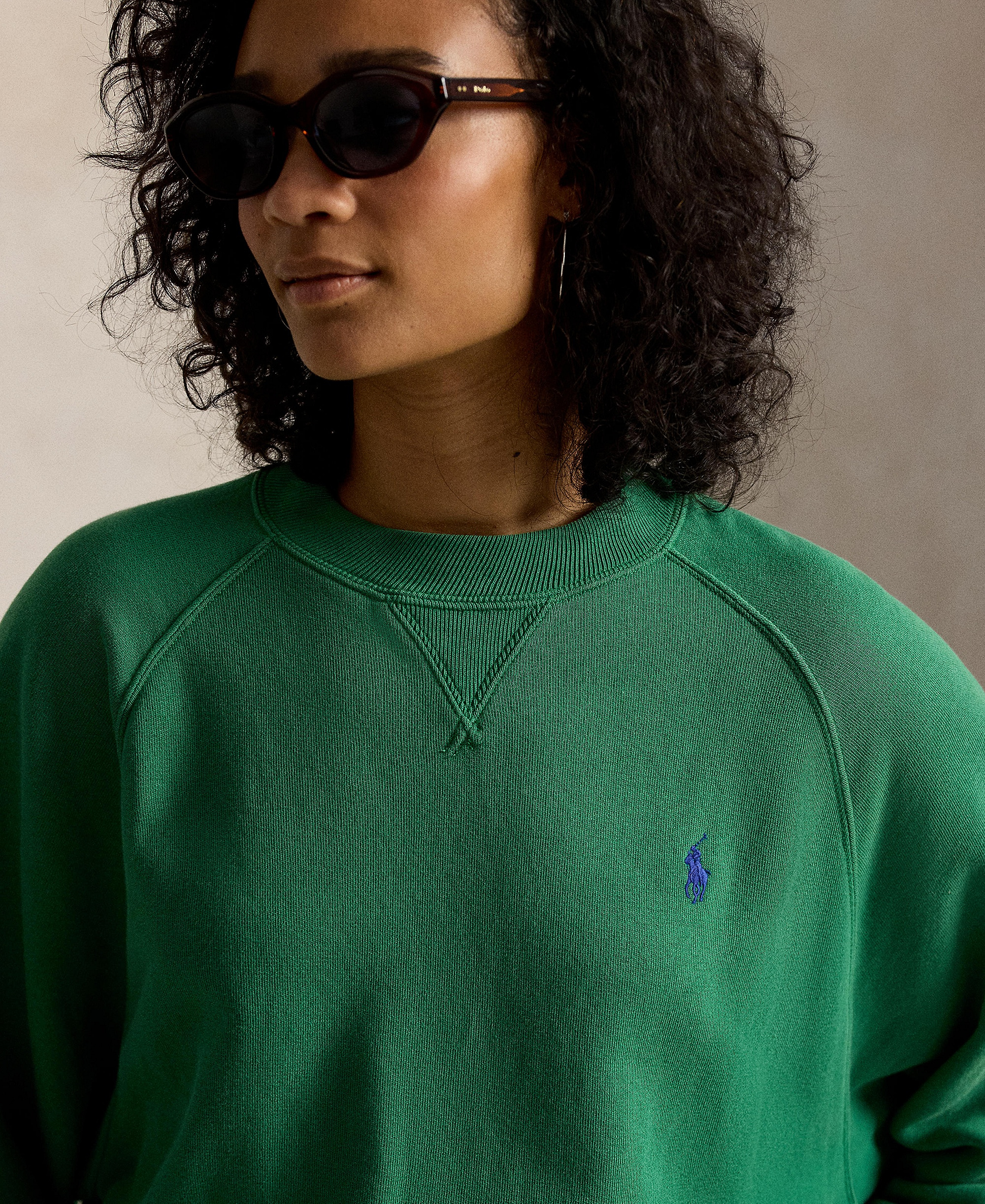 Polo Ralph Lauren Women's Lightweight Fleece Crew Neck Sweatshirt - Fiji Green