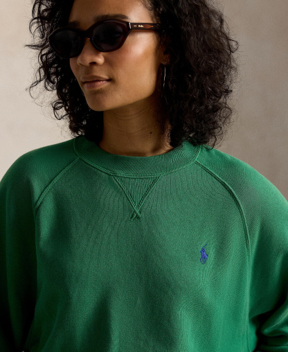 Polo Ralph Lauren Women's Lightweight Fleece Crew Neck Sweatshirt - Fiji Green