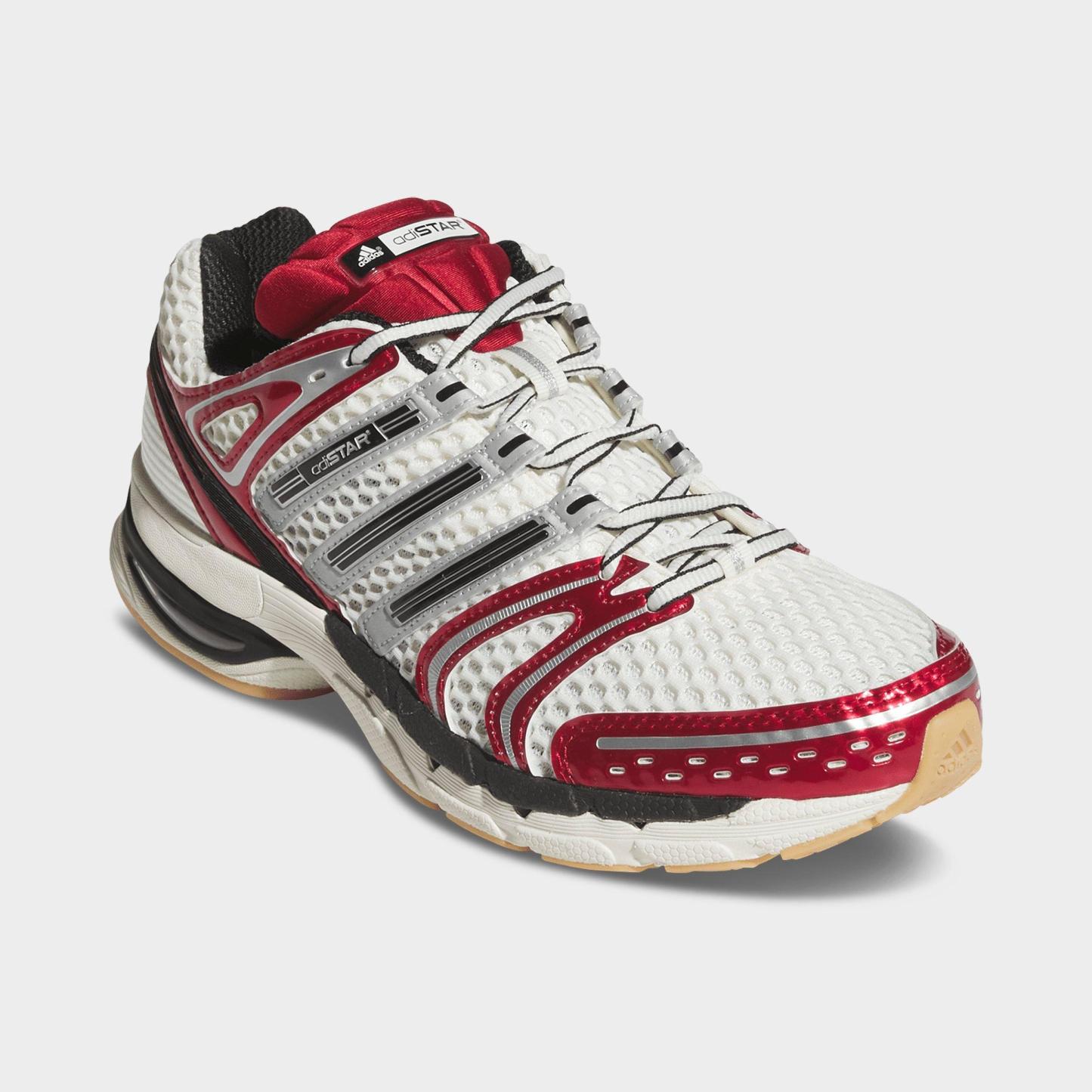Men's adidas Adistar Control 5 Casual Shoes - Part 1 - Off White/Core Black/Team Victory Red - Both shoes facing left