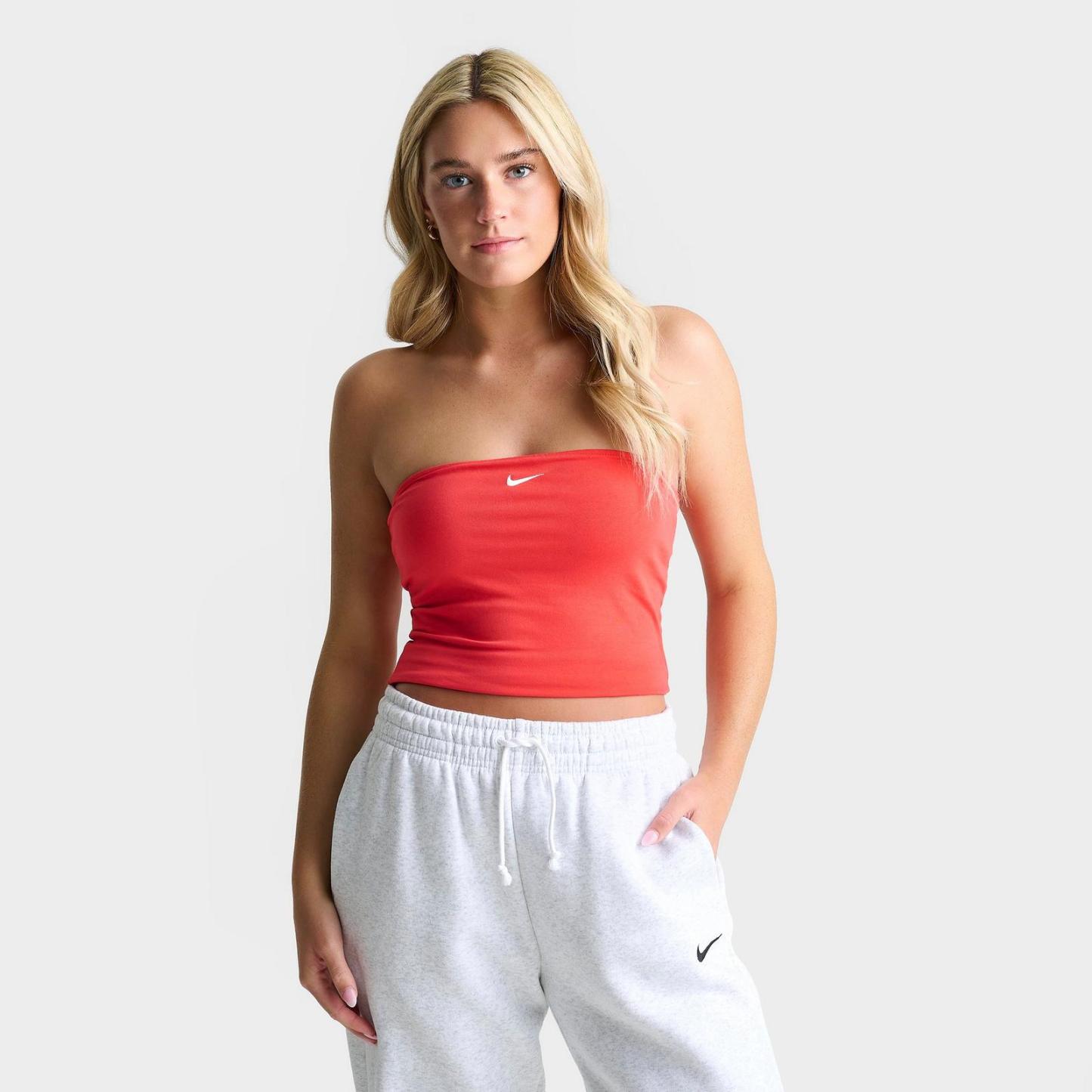 Women's Nike Sportswear Tube Top - Light Crimson/Sail