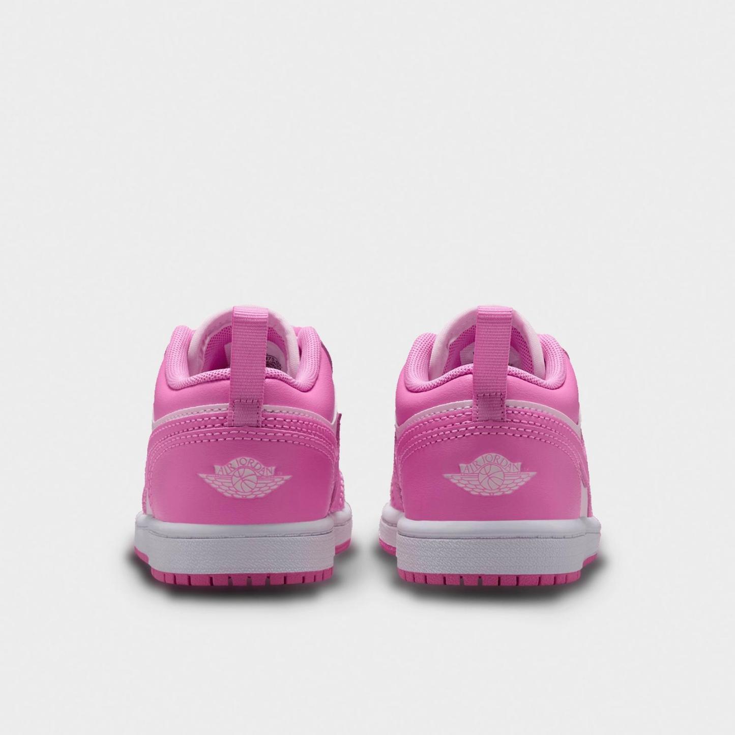 Little Kids' Air Jordan Retro 1 Low OG Casual Shoes - China Rose/White/Pink Foam - view 4