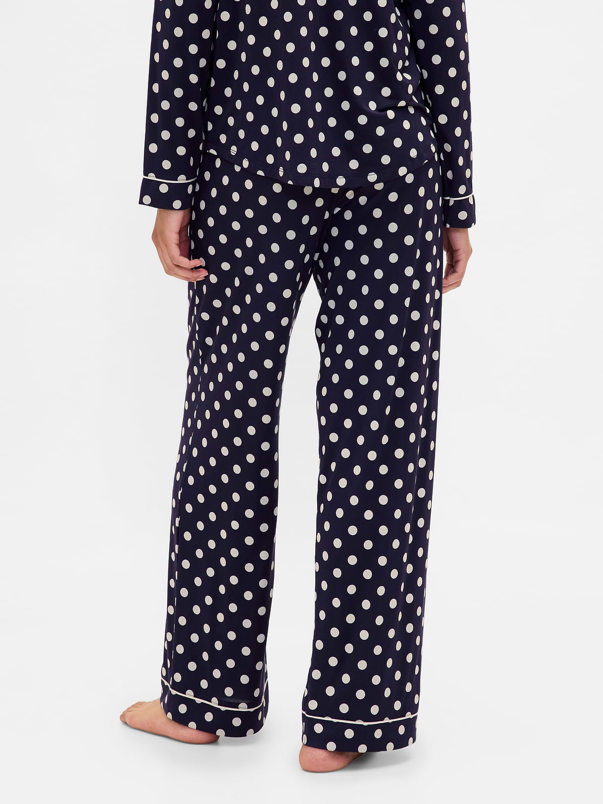 SoftMade Modal PJ Pants - Navy blue & white polka dot