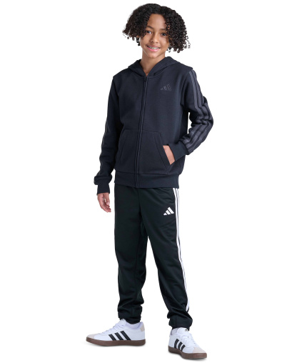 adidas Boys' 8-20 Full-Zip Long-Sleeve Hoodie - Black