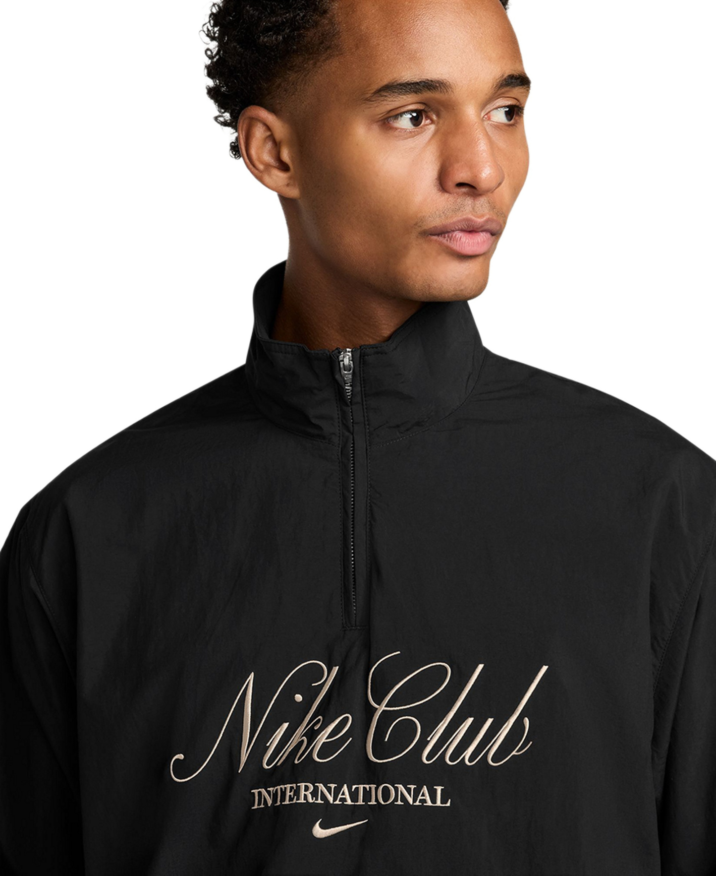 Nike Men's Club Half-Zip Track Jacket - Black/Sanddrift