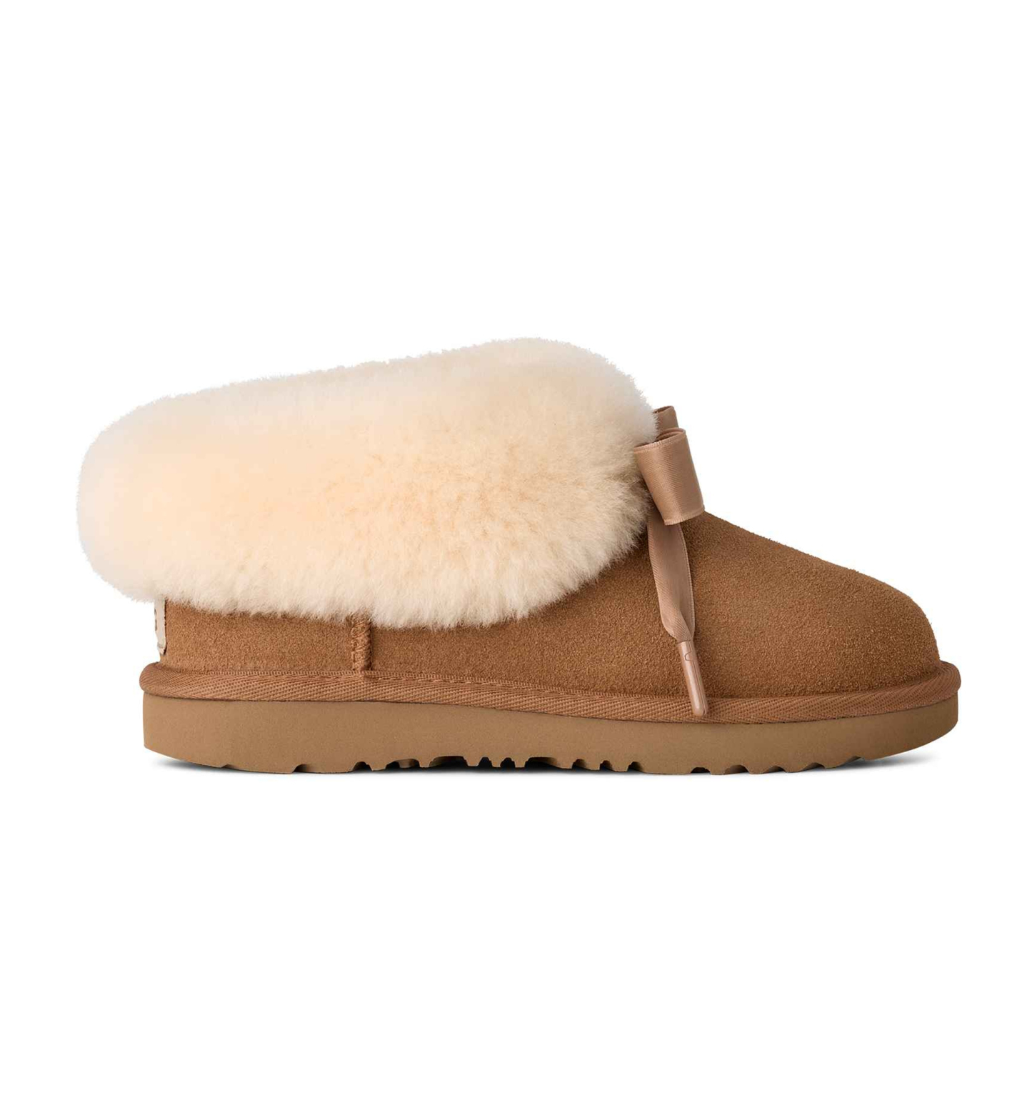 UGG® Kids' Bailey Bow Round Toe Slippers - Chestnut
