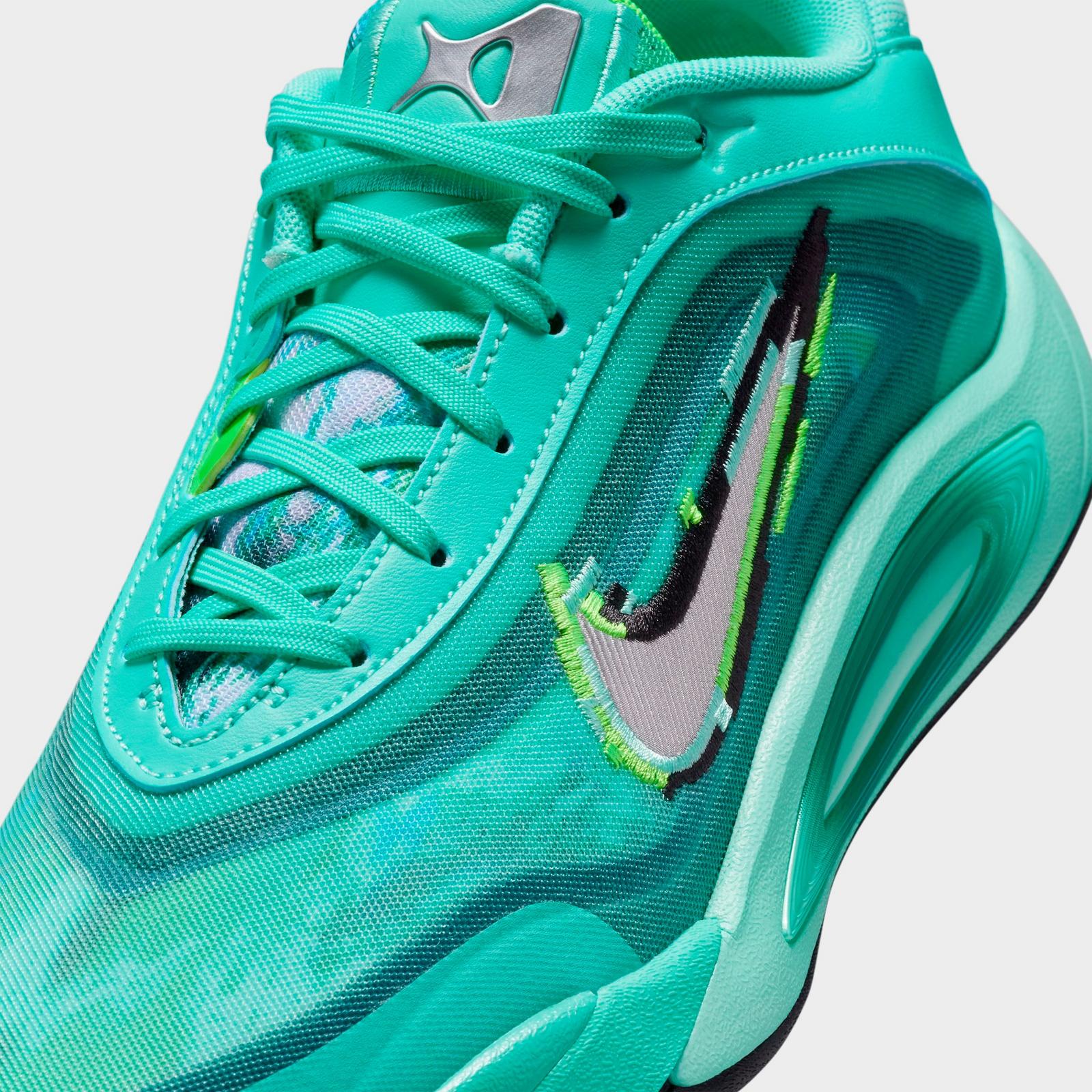 Big Kids' Nike A'One A'ja Wilson Basketball Shoes - Bleached Turquoise/Washed Teal/Geode Teal/Metallic Silver