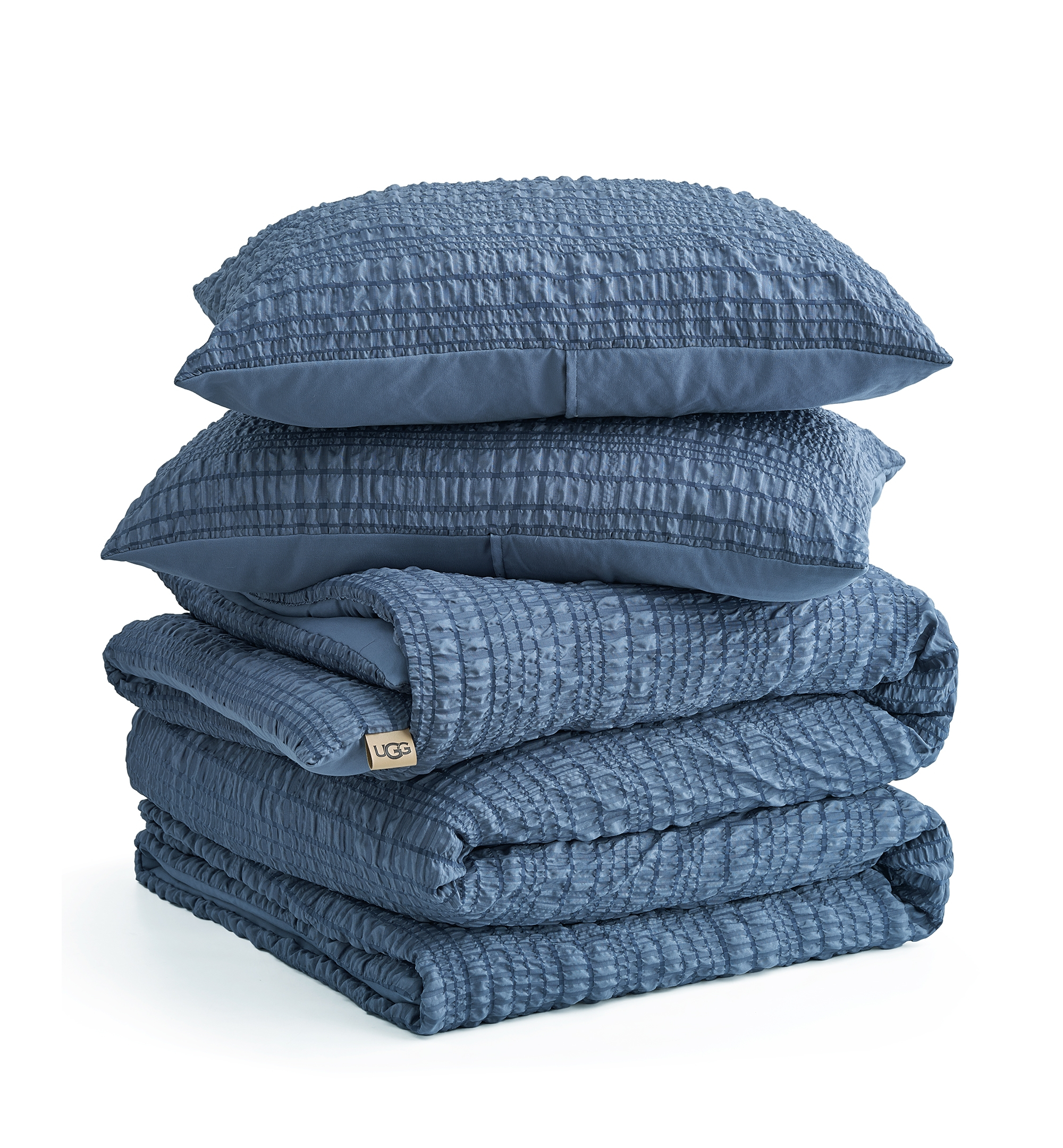 UGG® Devon Seersucker 3-Piece Comforter Sets - Tahoe Blue