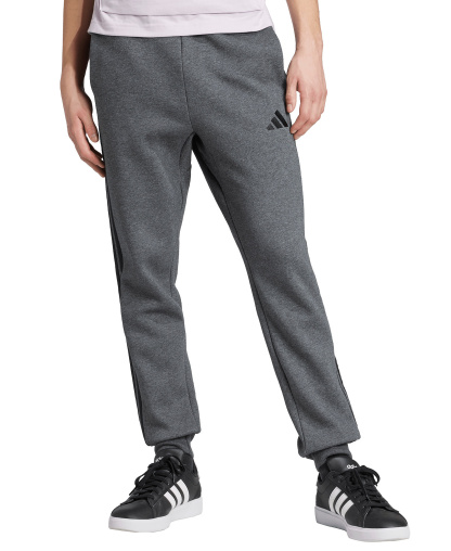 adidas Men's Essentials Three-Stripes Regular-Fit Fleece Joggers - Dark Gray Heather/Black