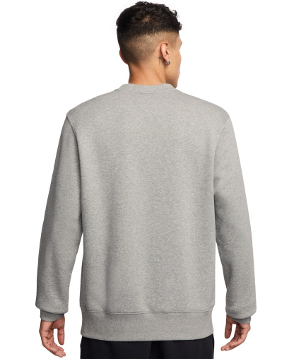 Nike Men's Club Fleece Crewneck Logo Sweatshirt - Dk Gray Heather/White