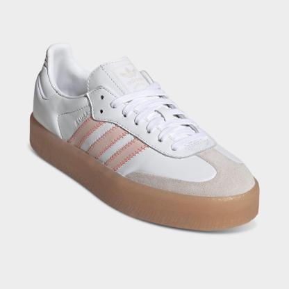 Women's adidas Originals Sambae Casual Shoes - Cloud White/Sandy Pink/Semi Flash Red - view 2