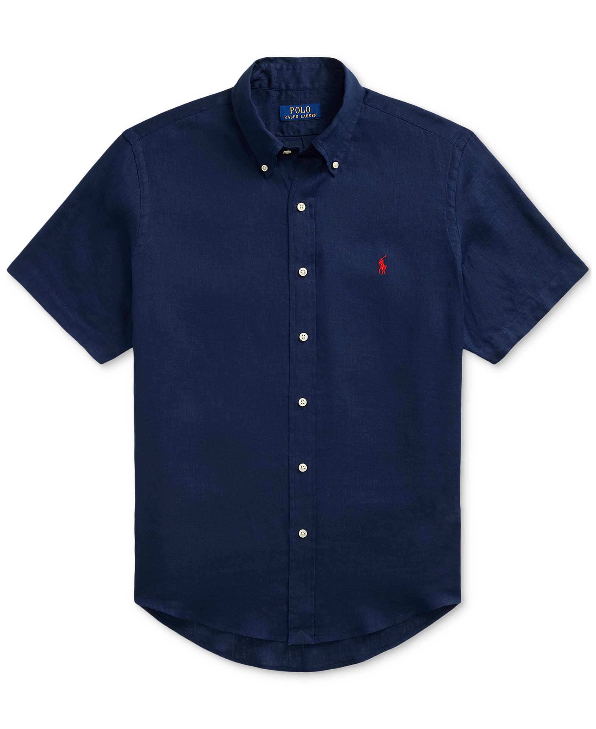 Polo Ralph Lauren Men's Short-Sleeve Linen Button-Up Shirt - Newport Navy