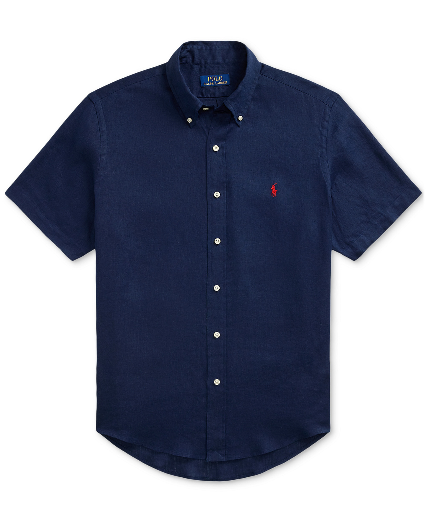 Polo Ralph Lauren Men's Short-Sleeve Linen Button-Up Shirt - Newport Navy