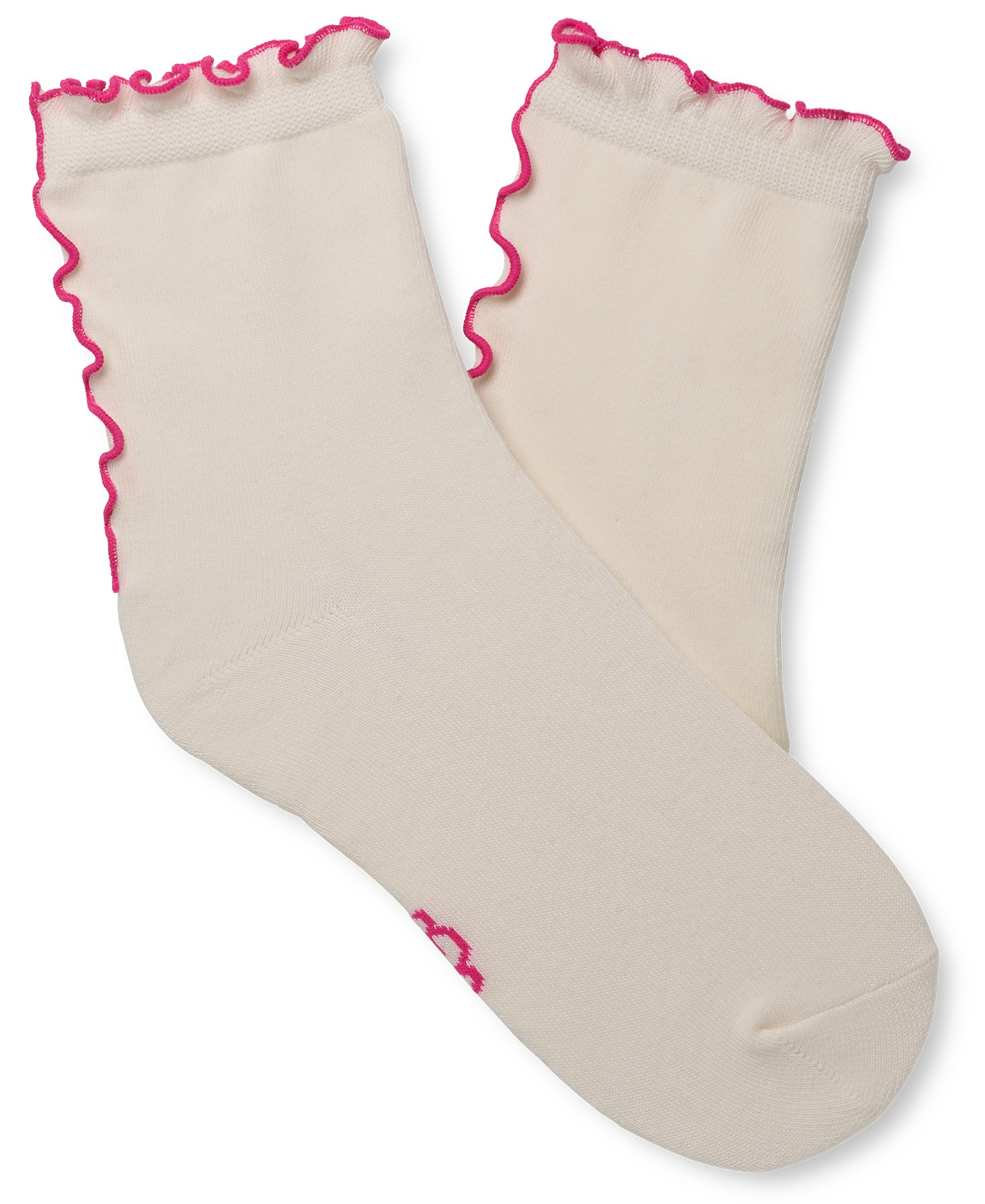 UGG Women's Karsyn Lettuce Edge Quarter Logo Socks - White