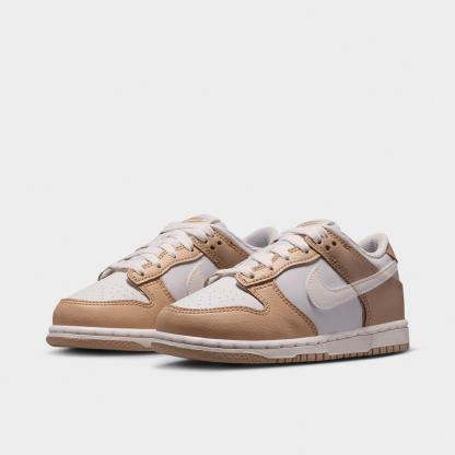 Little Kids' Nithtke Dunk Low Casual Shoes - Part 1 - Linen/Platinum Tint/Sail - Both shoes facing left