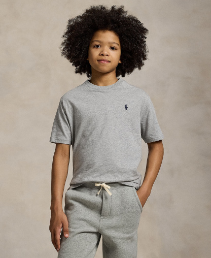 Polo Ralph Lauren Boys' 8-20 Cotton Jersey Crewneck T-Shirt - Andover Heather Gray