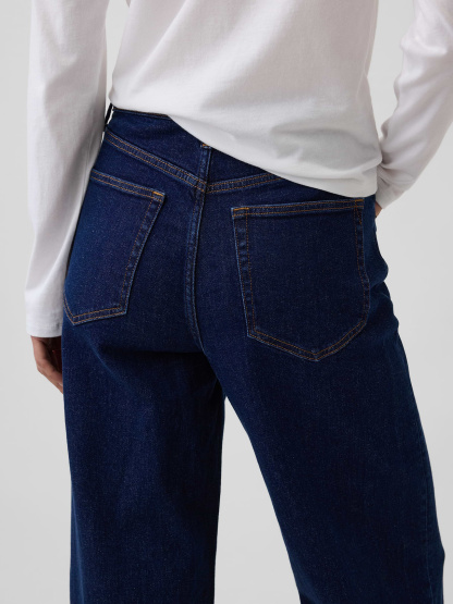 High Rise Stride Wide-Leg Jeans - Rinse wash