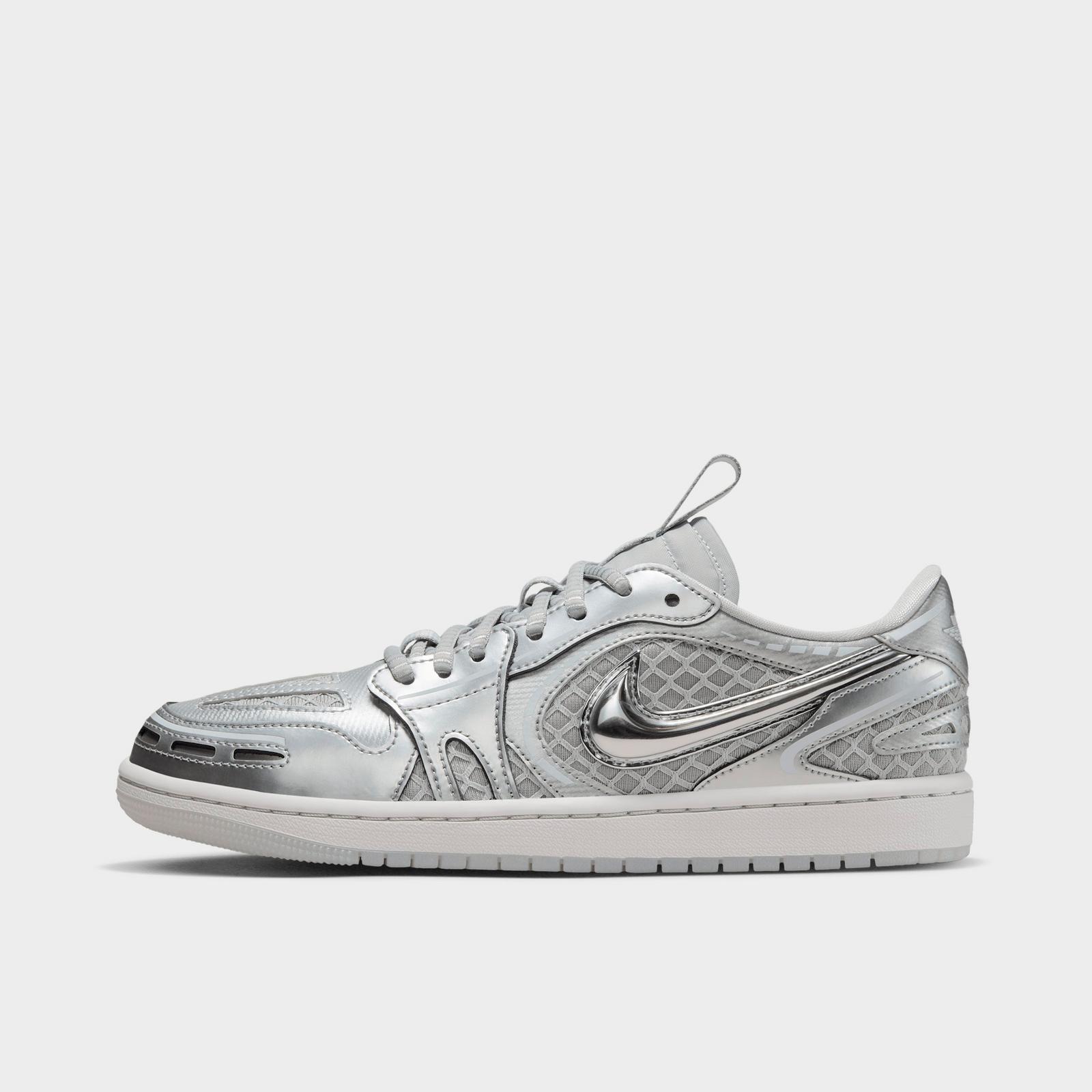 Women's Air Jordan 1 Low Method of Make Casual Shoes - Neutral Grey/White/Pewter Grey/Metallic Silver - view 1
