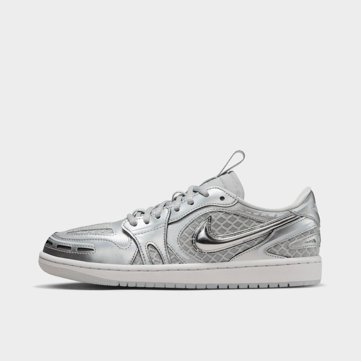 Women's Air Jordan 1 Low Method of Make Casual Shoes - Neutral Grey/White/Pewter Grey/Metallic Silver - view 1