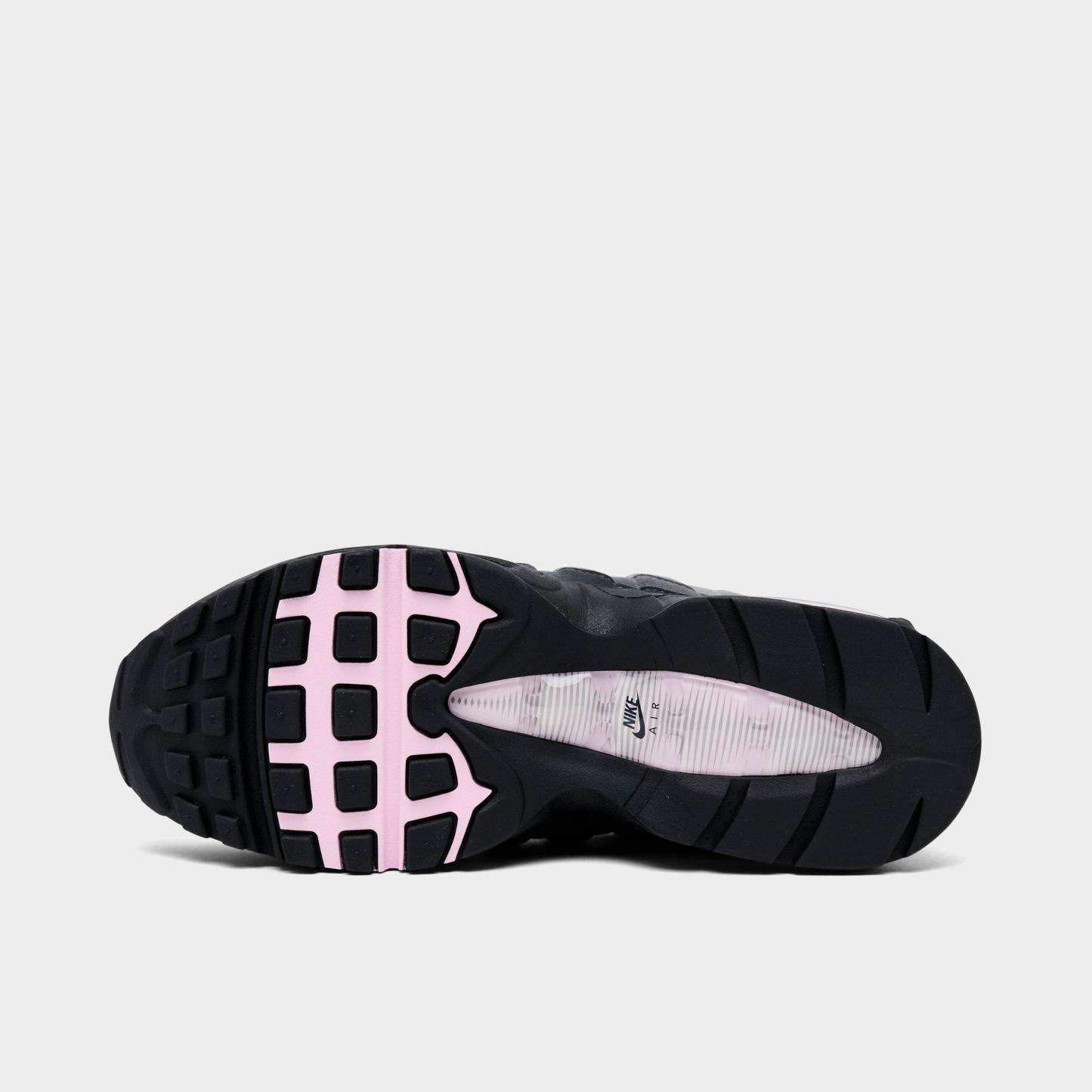 Men's Nithtke Air Max 95 Big Bubble Scorpion Casual Shoes - Part 3 - Black/Pink Foam/White/Reflective Silver - Bottom view