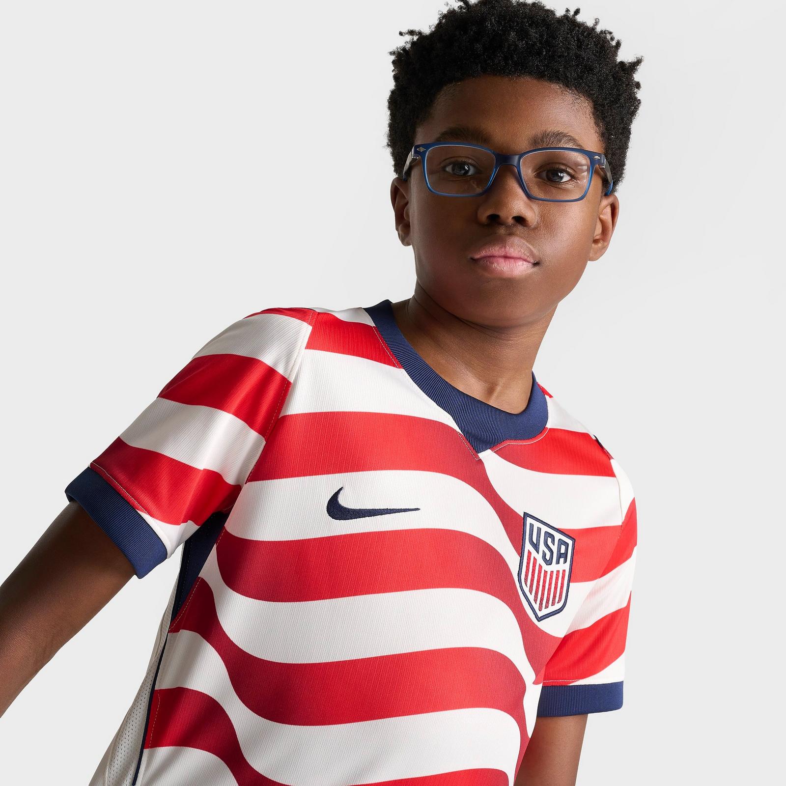 Big Kids' Nike USA 26 Stadium Home Dri-FIT Replica Soccer Jersey - Sail/Midnight Navy