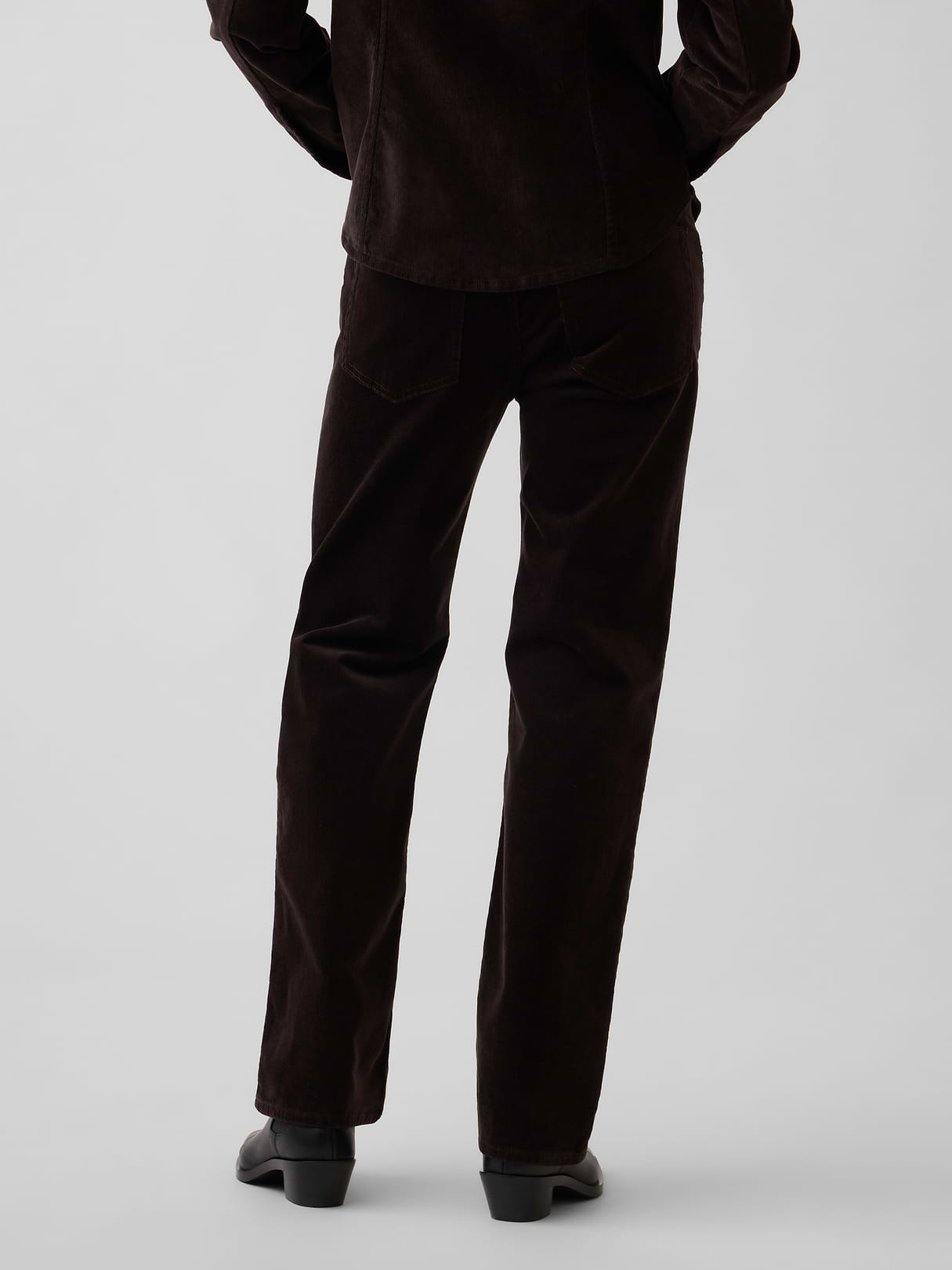 Mid Rise Relaxed Straight Jeans - Terra brown
