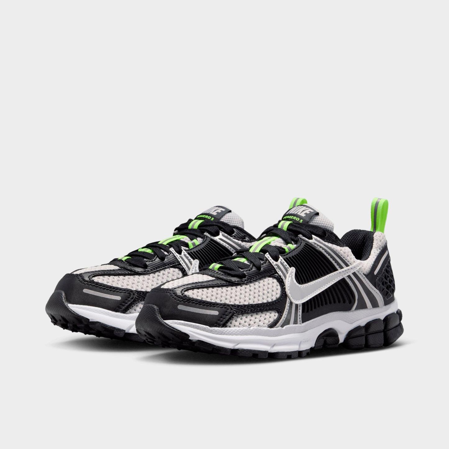 Big Kids' Nithtke Vomero 5 Casual Shoes - Part 1 - Black/Photon Dust/Volt Ice/Metallic Silver - Both shoes facing left