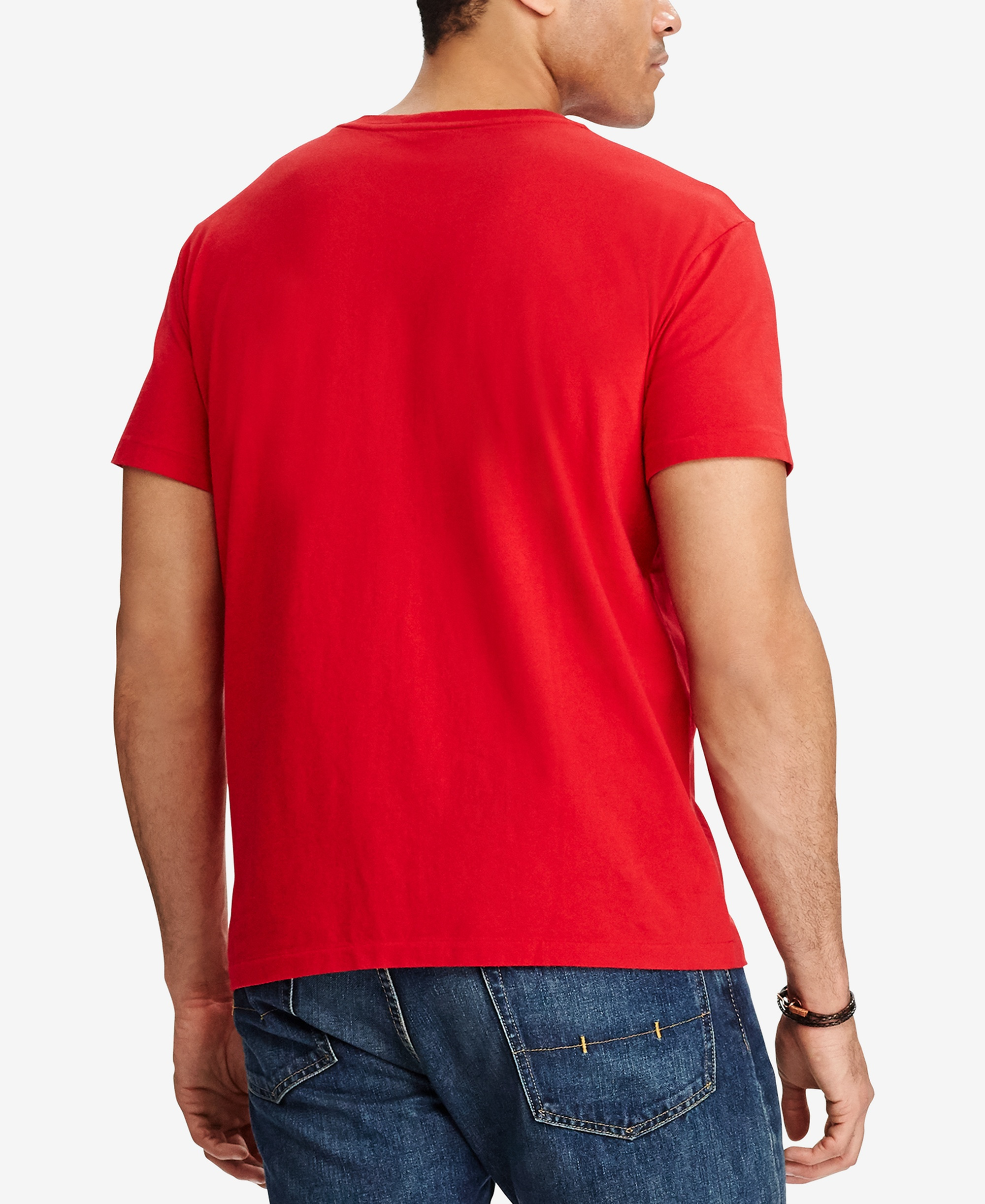 Polo Ralph Lauren Men's Big & Tall V-Neck T-Shirt - Red