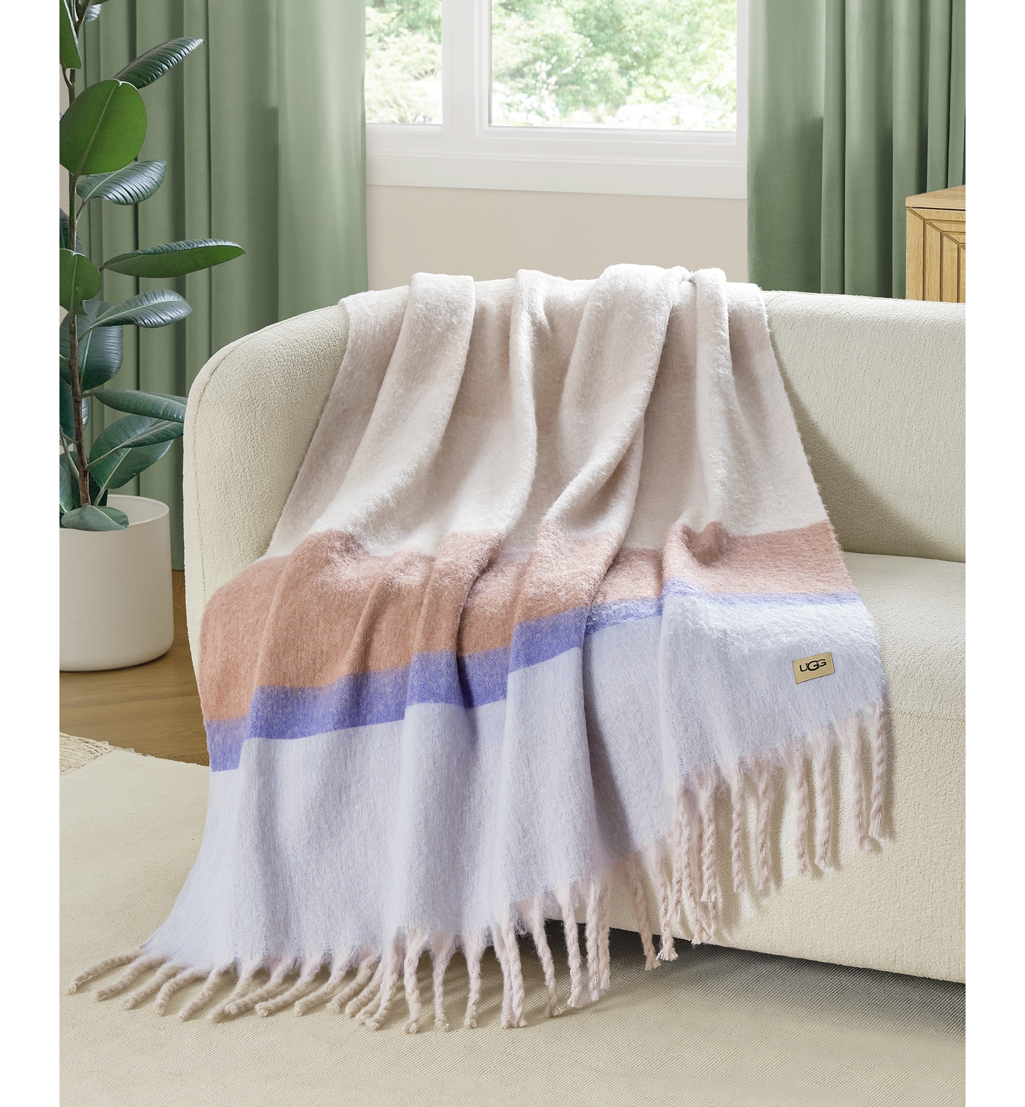 UGG® Simona Faux Mohair Throw, 50" x 70" - Misty Wisteria