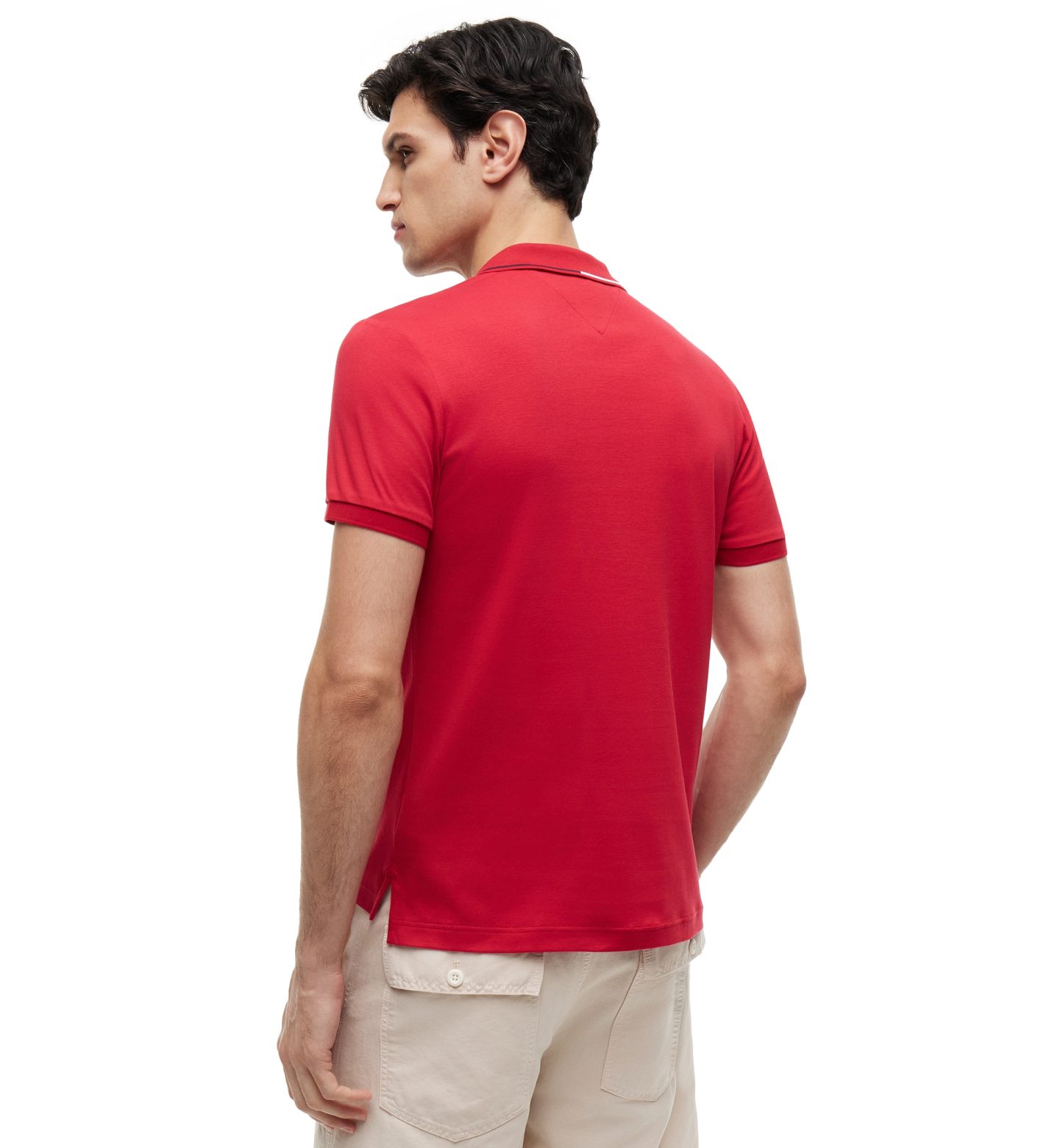 Tommy Hilfiger Men's Slim-Fit Smooth Touch Tipped Polo Shirt - Medium Red