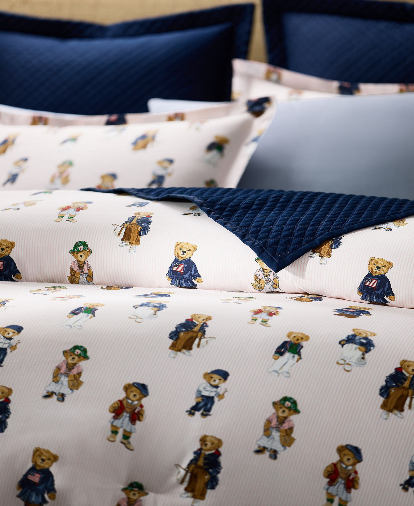 Polo Ralph Lauren Teddy Bear Stripe 2-Pc. Comforter Set, Twin - Pink